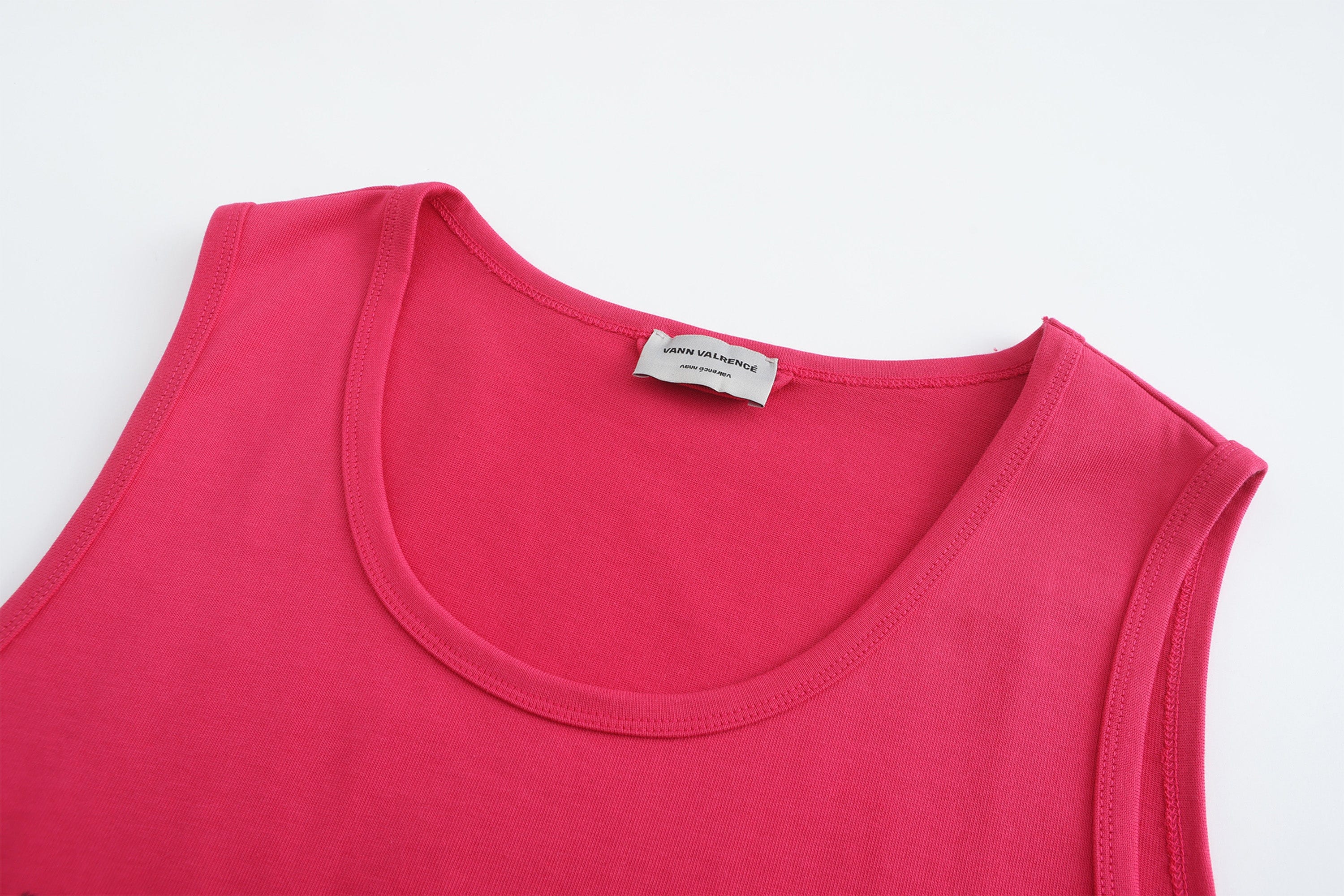 VANN VALRENCE Essential LOGO Graphic Oversized Sleeveless T-Shirt
