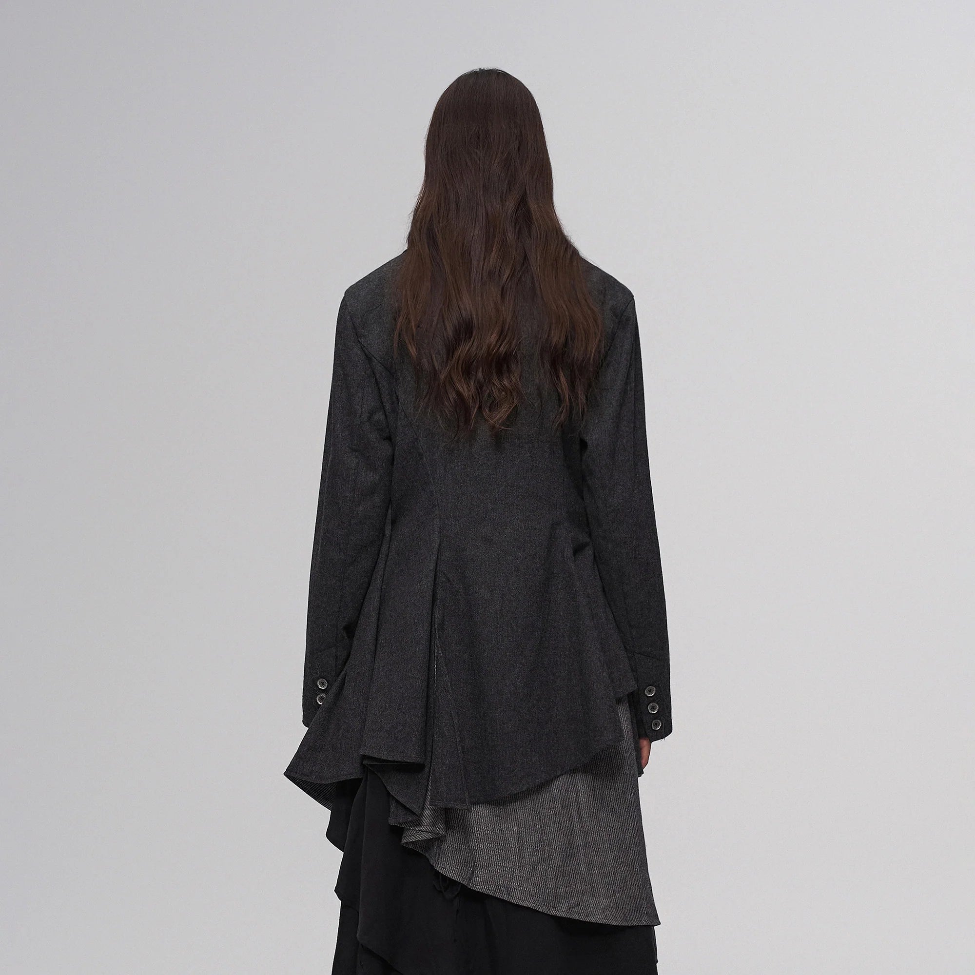 ILNya Nieternite Nifutur Asym Draped-Pleated Panel-Collar Blazer