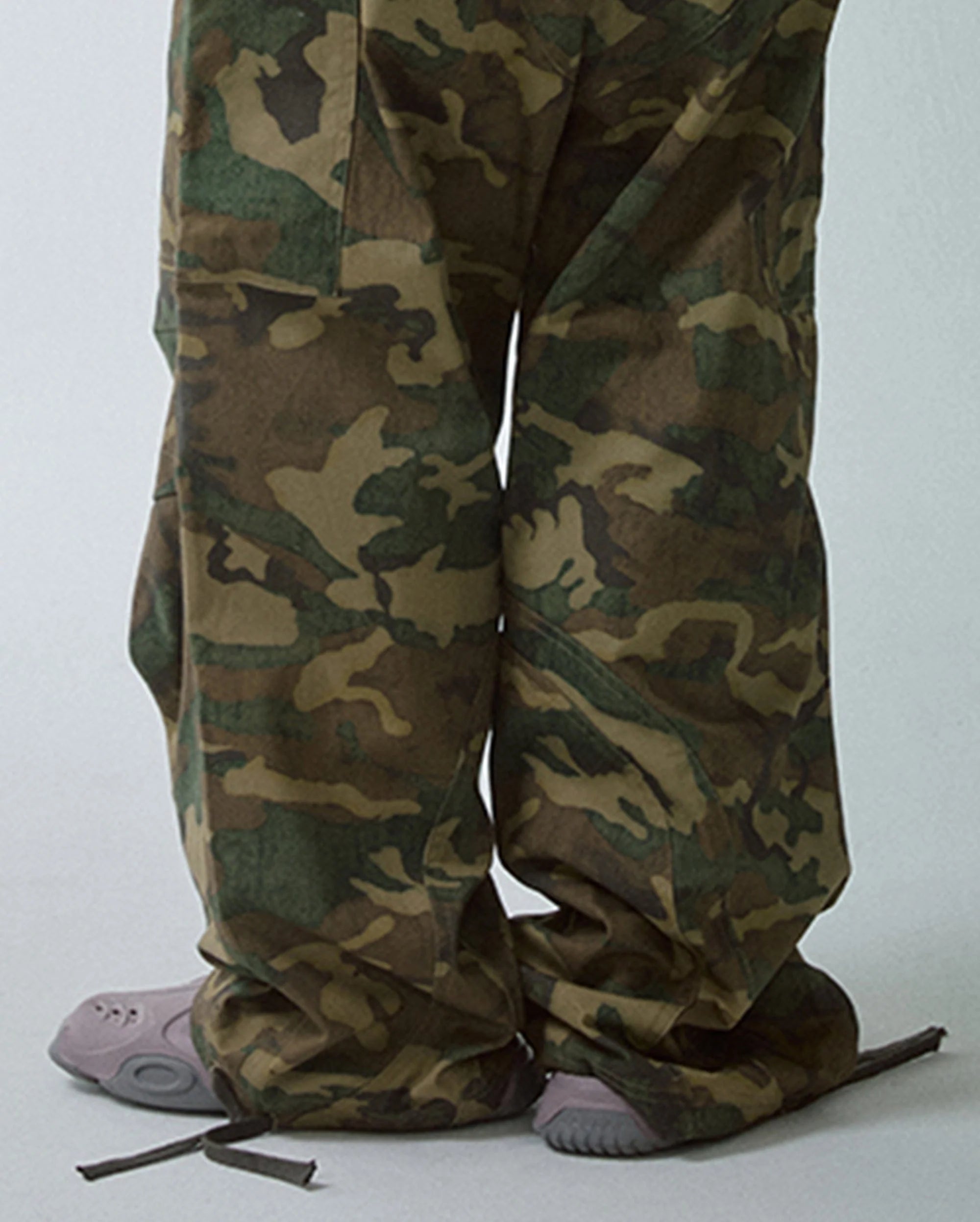 F2CE Wide-Leg Draw-String Camo Cargo Pants