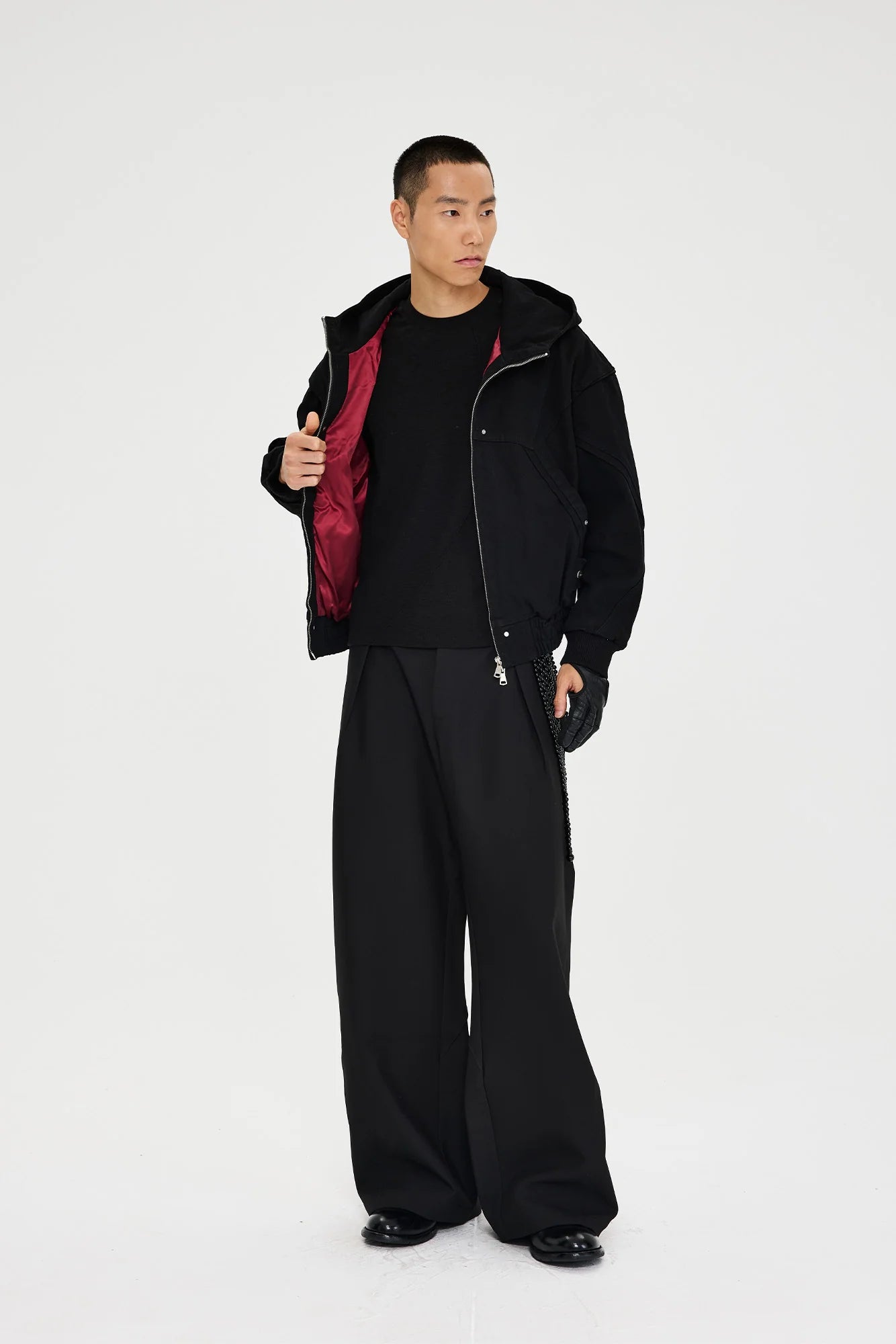 CATSSTAC Structured Panel Studded Hooded Jacket