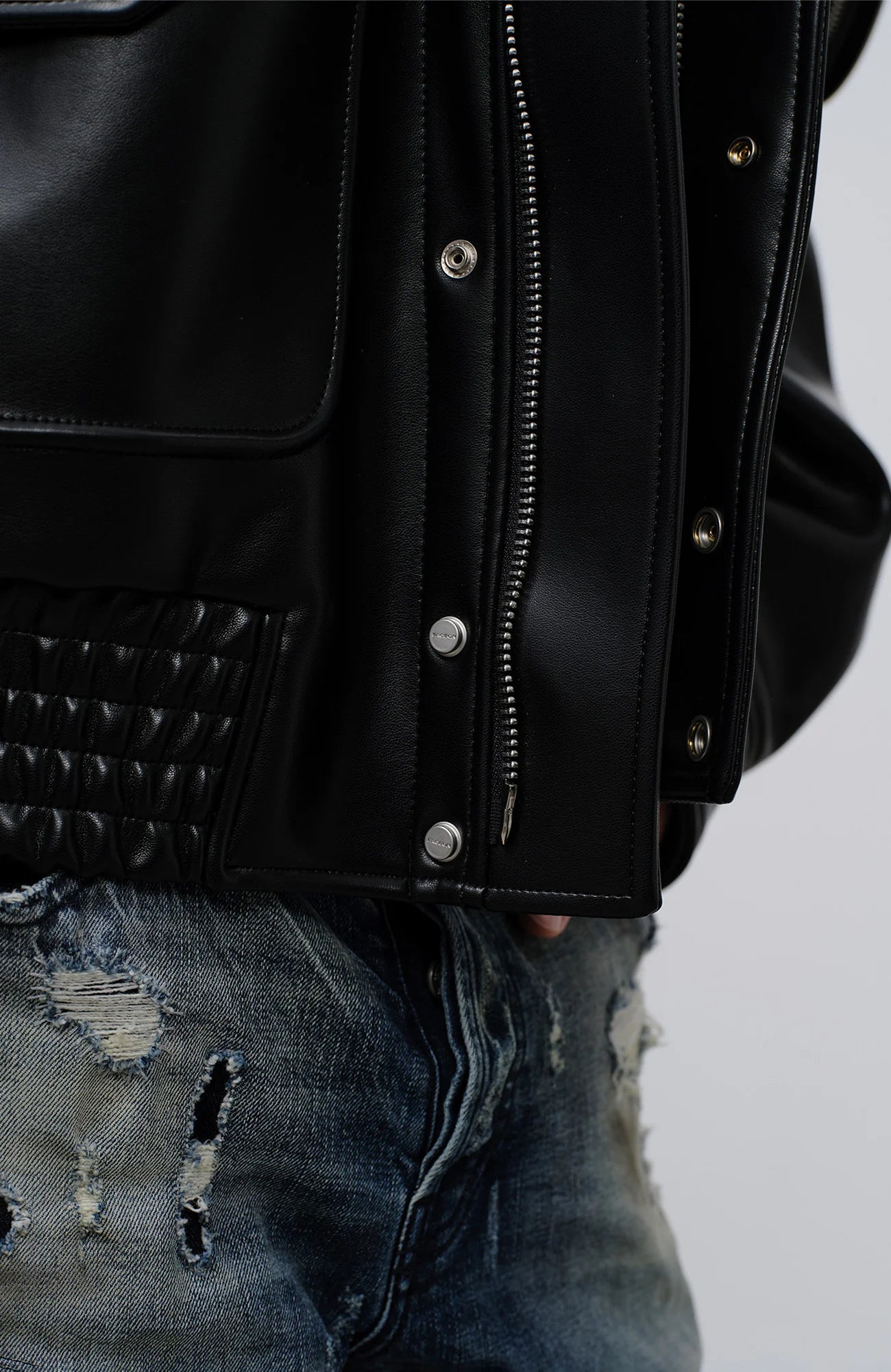FACEONLAB Arm-Patched Bomber Oversized Jacket