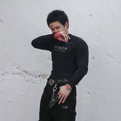 UNDERWATER Satan Racing Mock-Neck Long-Sleeve Tee