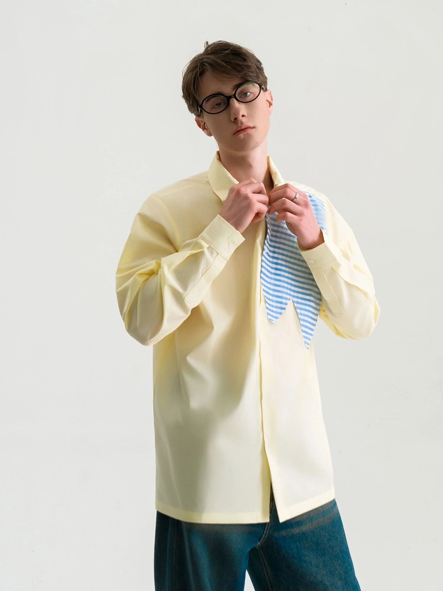 WIID Checks Asymmetrical Patch Shirt
