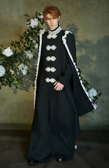 JIECHI Knot Button Draped Cloak Blazer