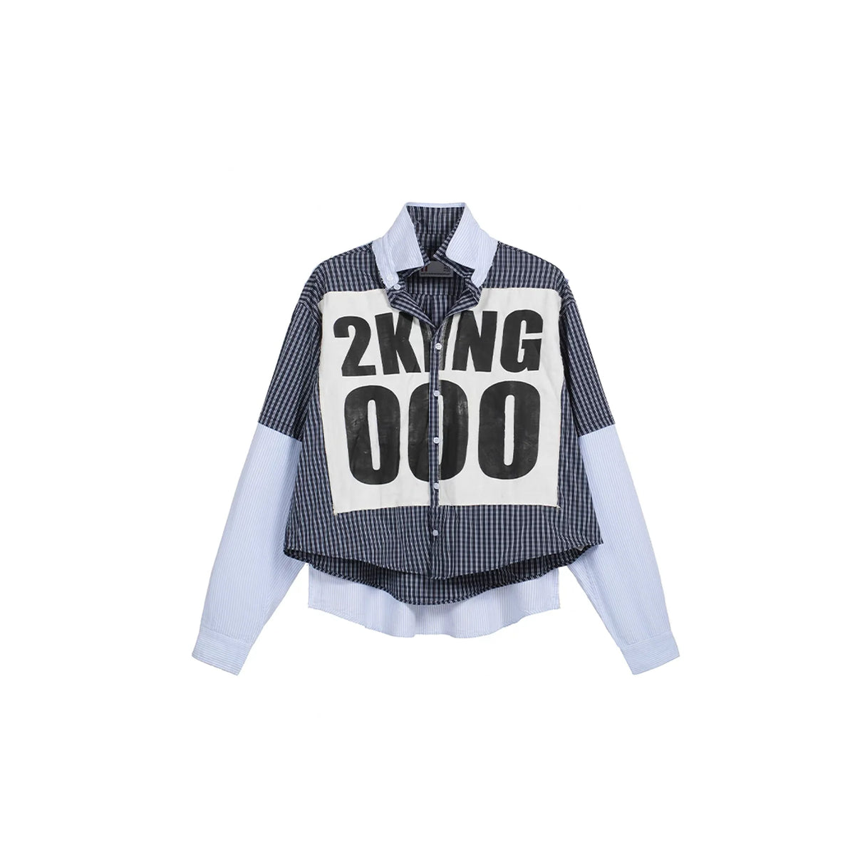 NOTHINGNESS WORLD Deconstructed Layered Graphic Spliced Shirt
