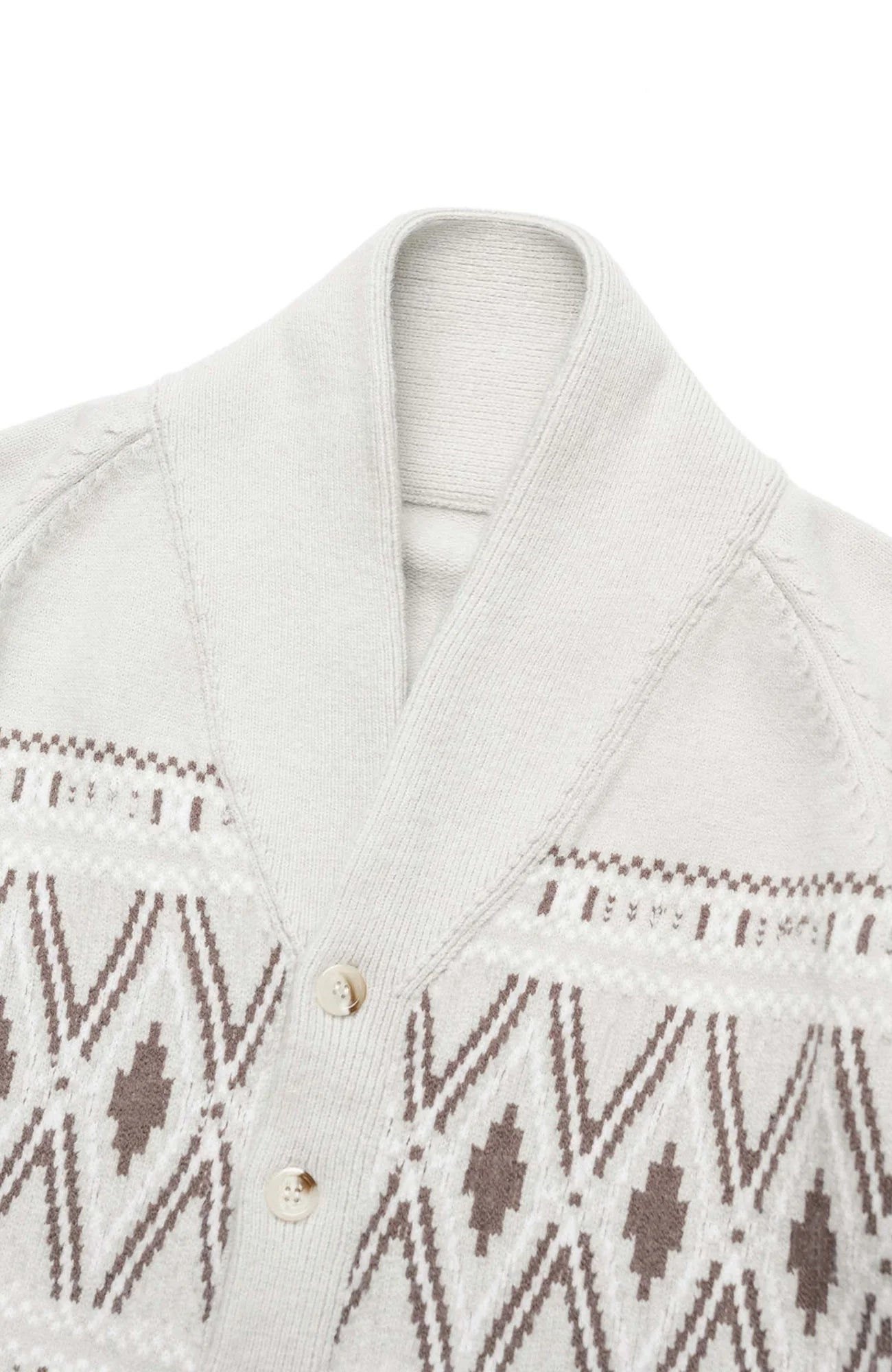 OKAYTHXBYE Fair Isle Shawl Collar Cardigan