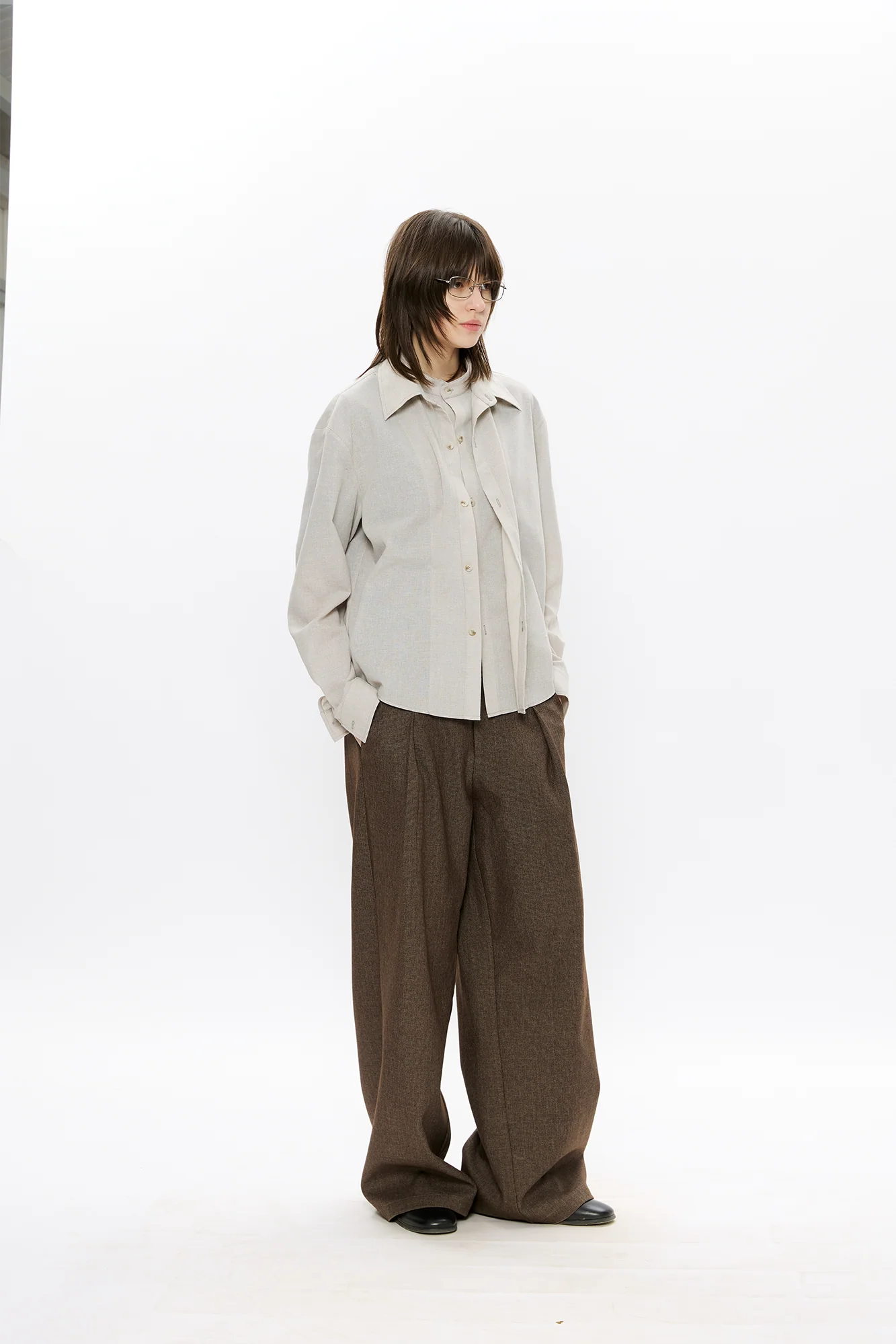 KREATE Linen Layered Check Shirt