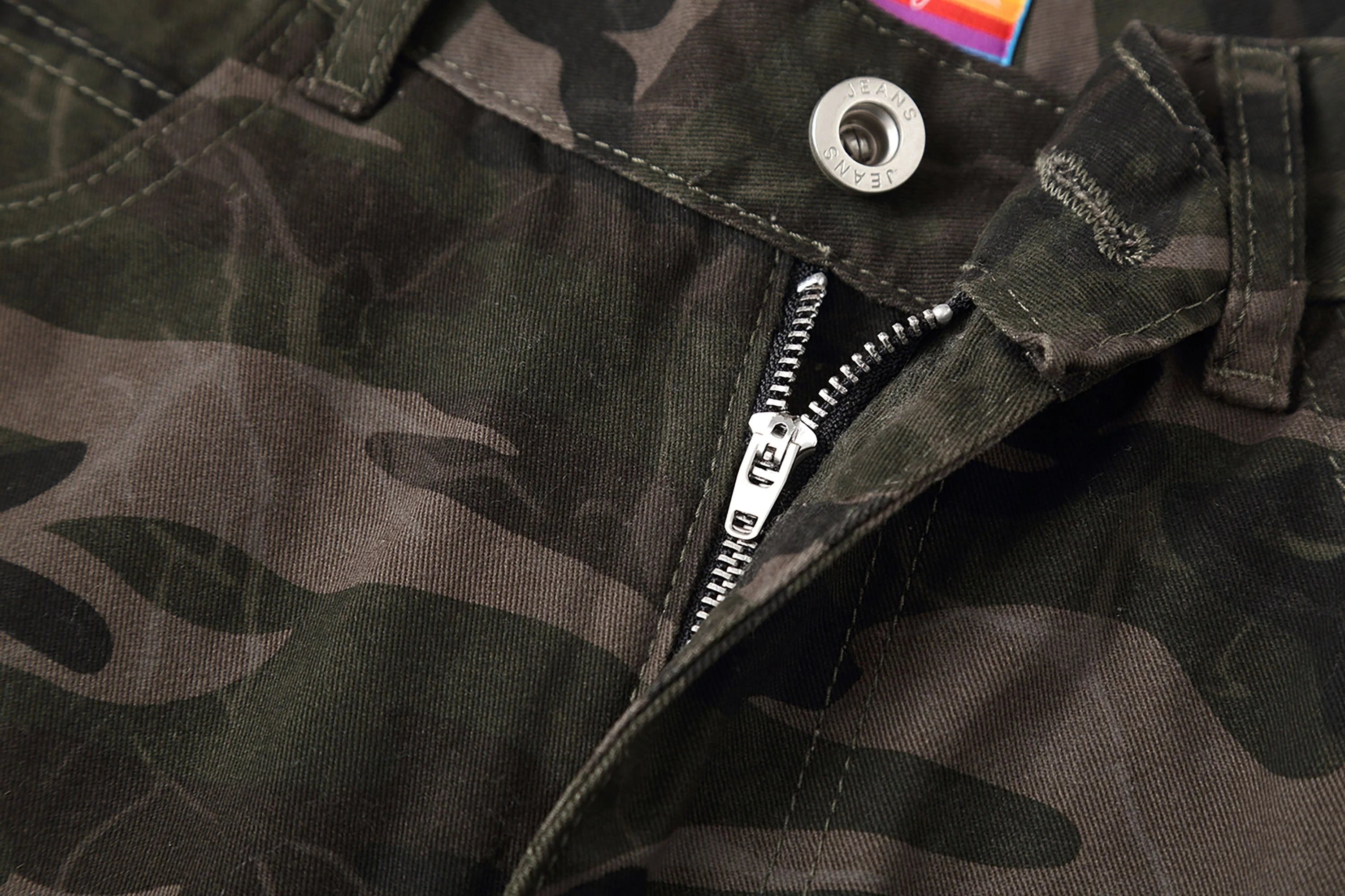 CLP Camo Ripped Straight-Leg Jeans