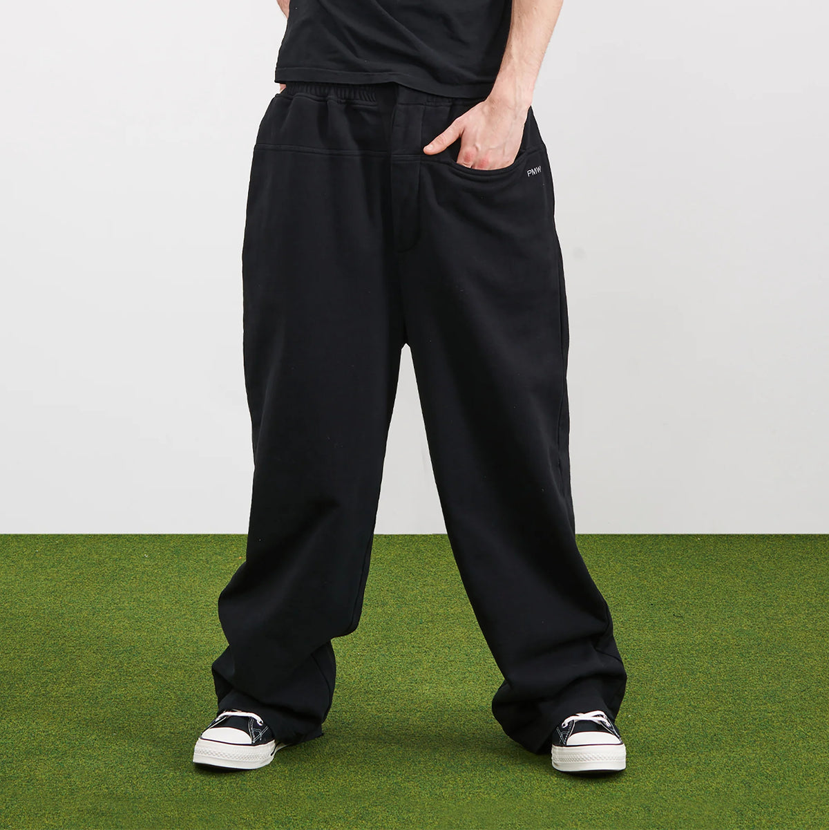 PMW Oversized Curved Wide-Leg Sweatpants