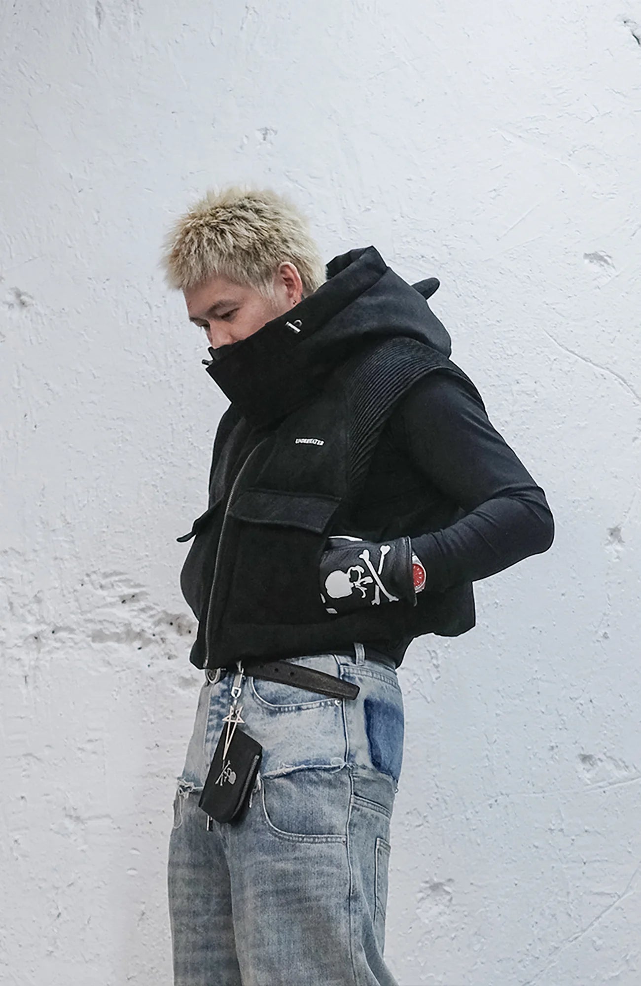 UNDERWATER Demon Horned Detachable Hood Down Vest