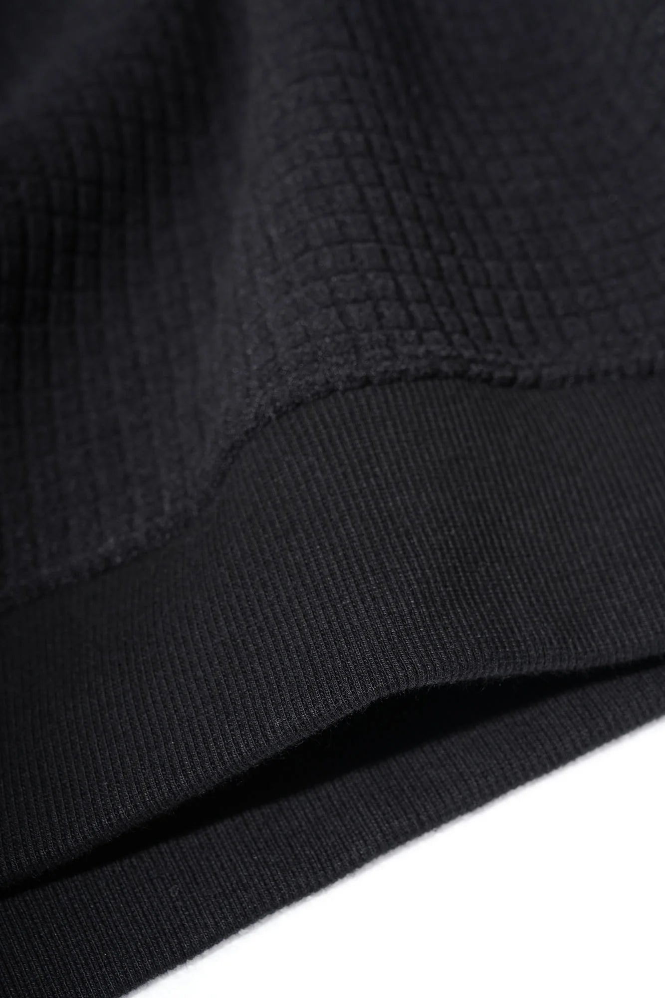 UMAMIISM Waffle Side Stripe Embroidered Half-Zip Pullover