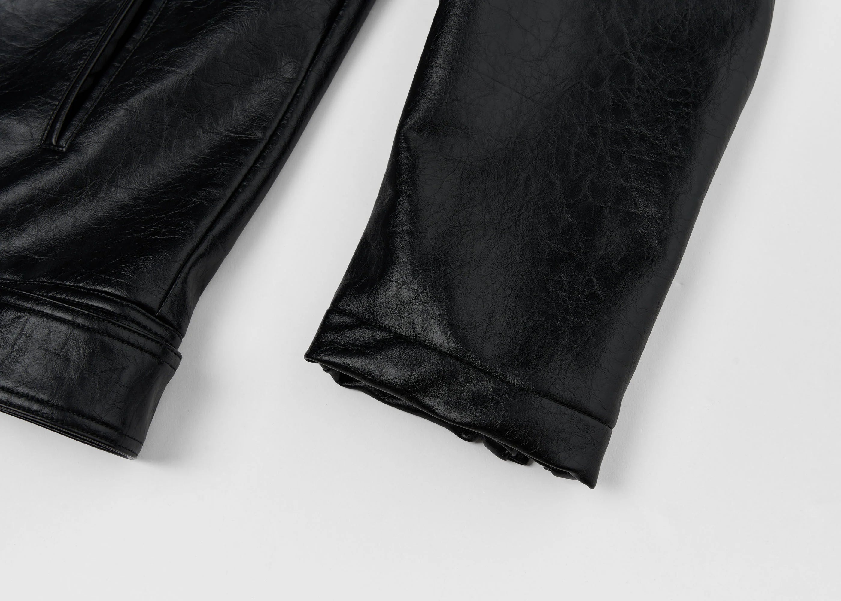 SAVAGEGROWTHWORLD Horse Patch Faux Leather Moto Jacket