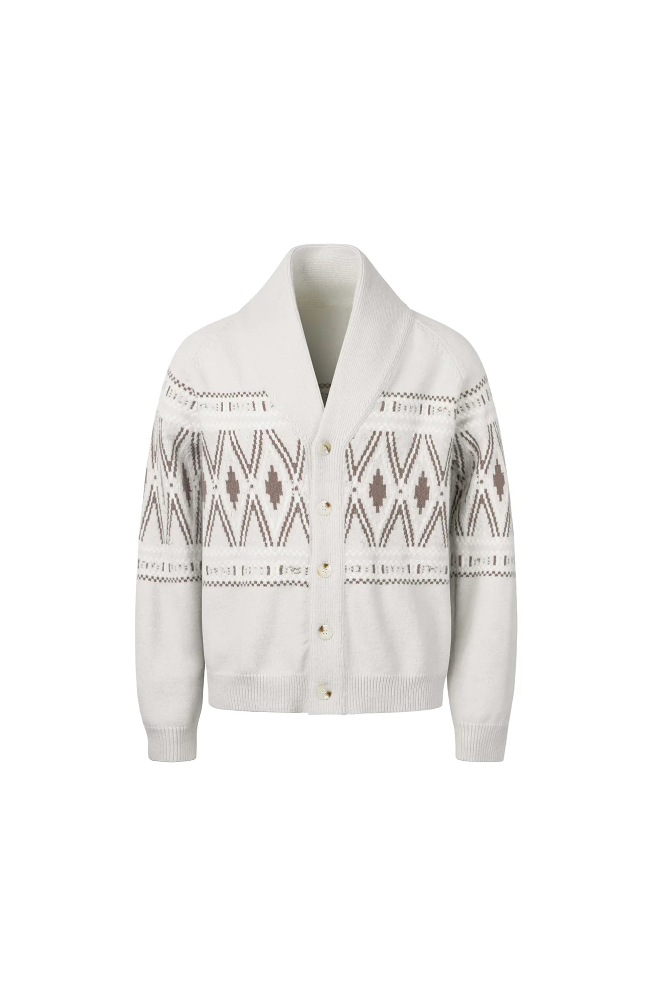 OKAYTHXBYE Fair Isle Shawl Collar Cardigan