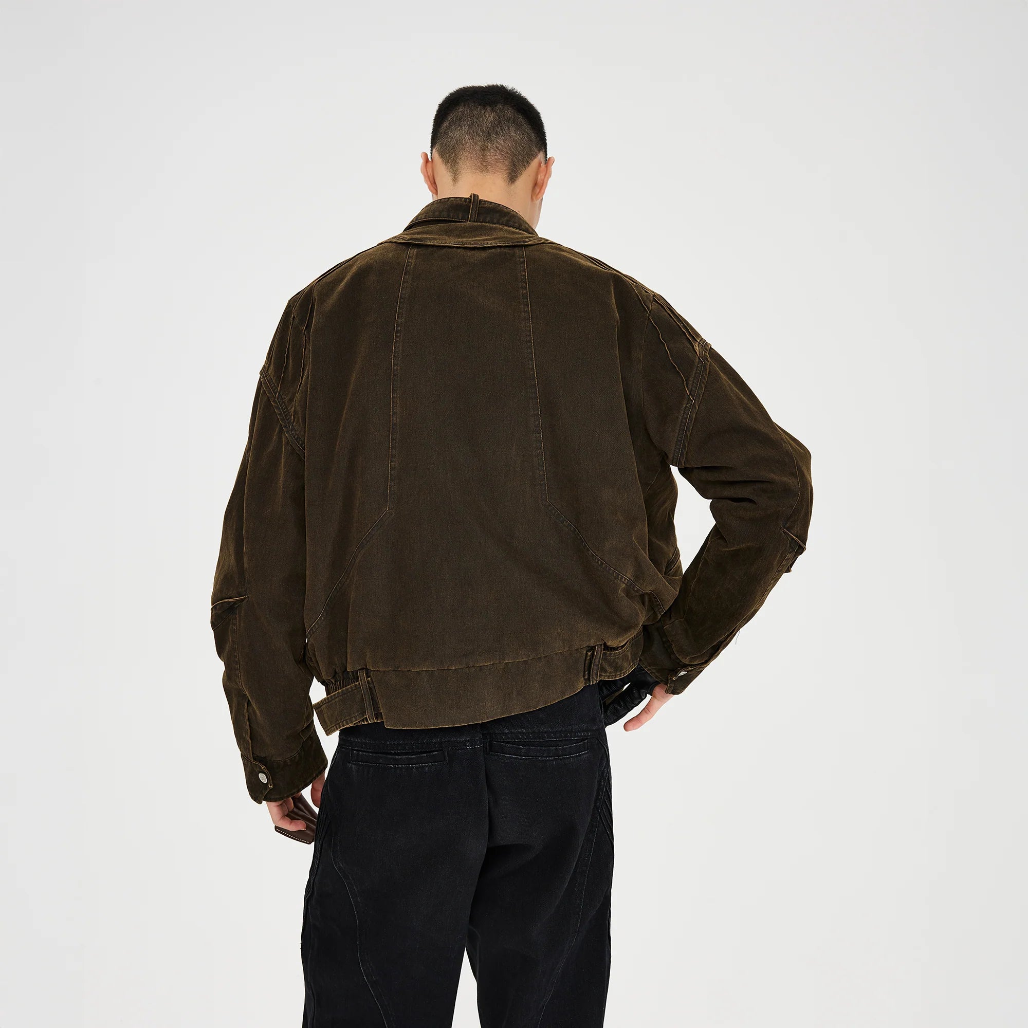 CATSSTAC Washed Paneled Multi-Pocket Utility Jacket