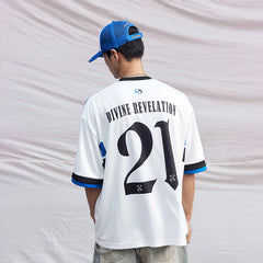 IN EXISTENCE NO.21 Contrast Graphic Sports T-Shirt
