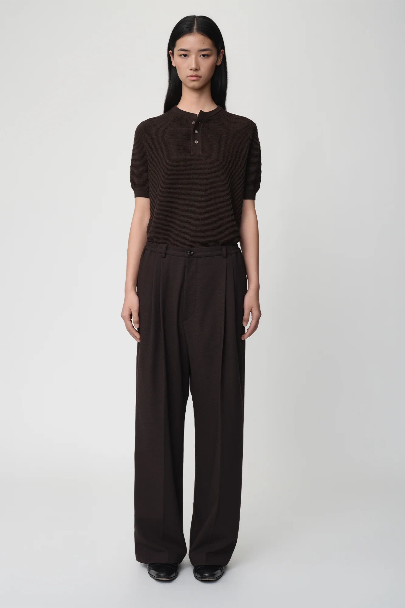 OPICLOTH Modern Pleats Wool-Blend Straight-Leg Pants