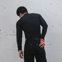 UNDERWATER Satan Racing Mock-Neck Long-Sleeve Tee
