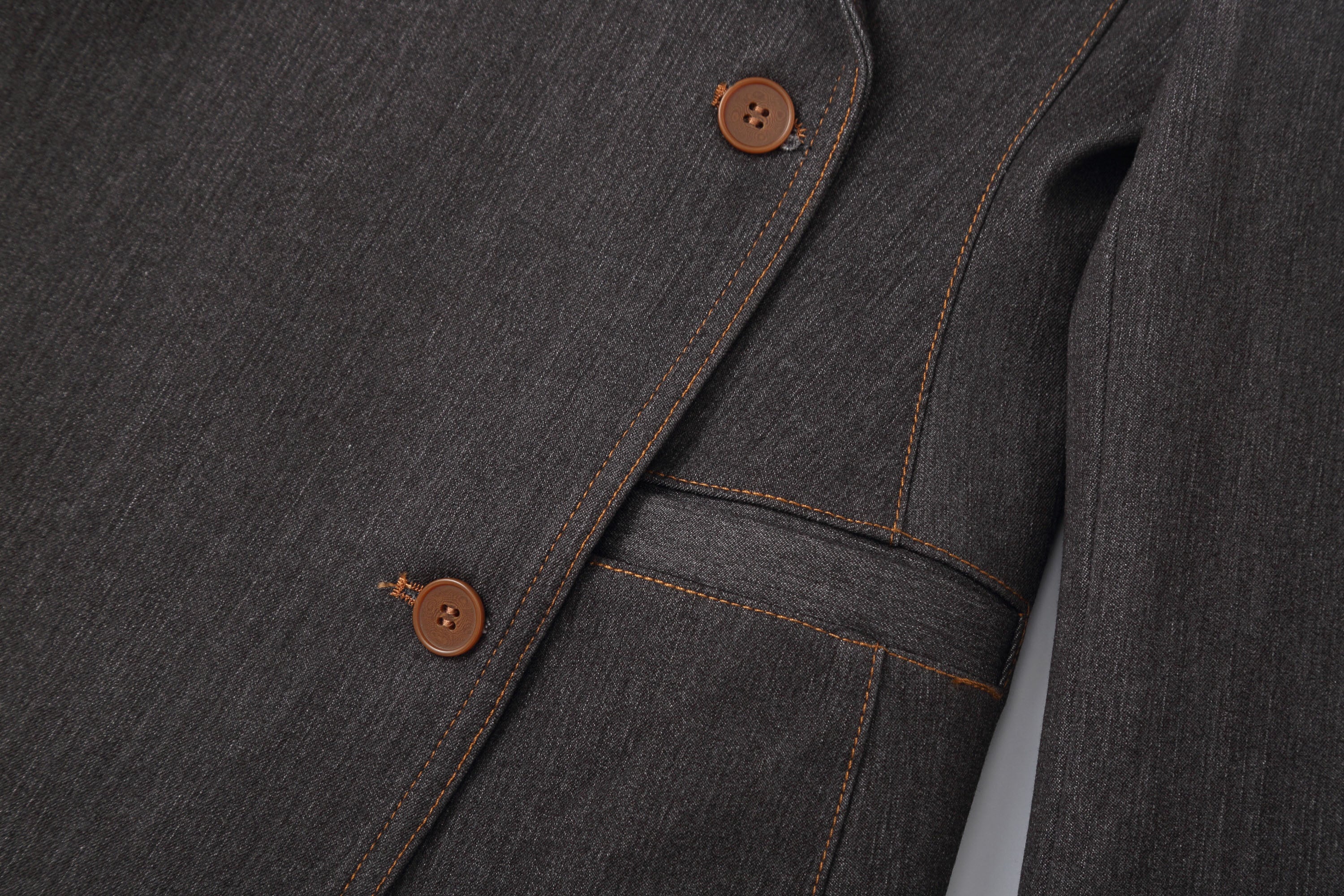 CLP Retro Padded Shoulder Raw Denim Blazer