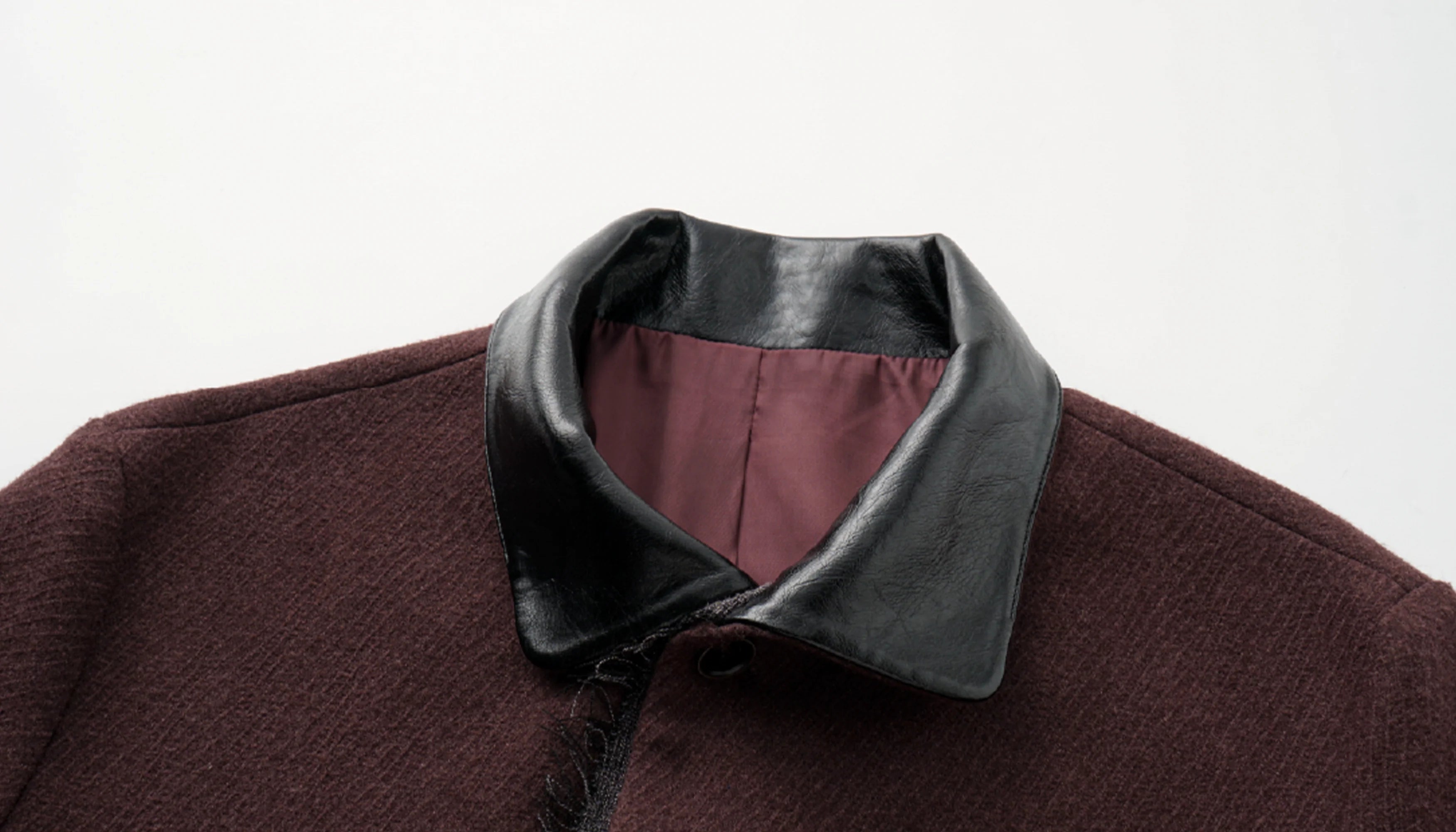 ALVNG AR ANTS Raw-Edge Contrast Paneled-Collar Jacket