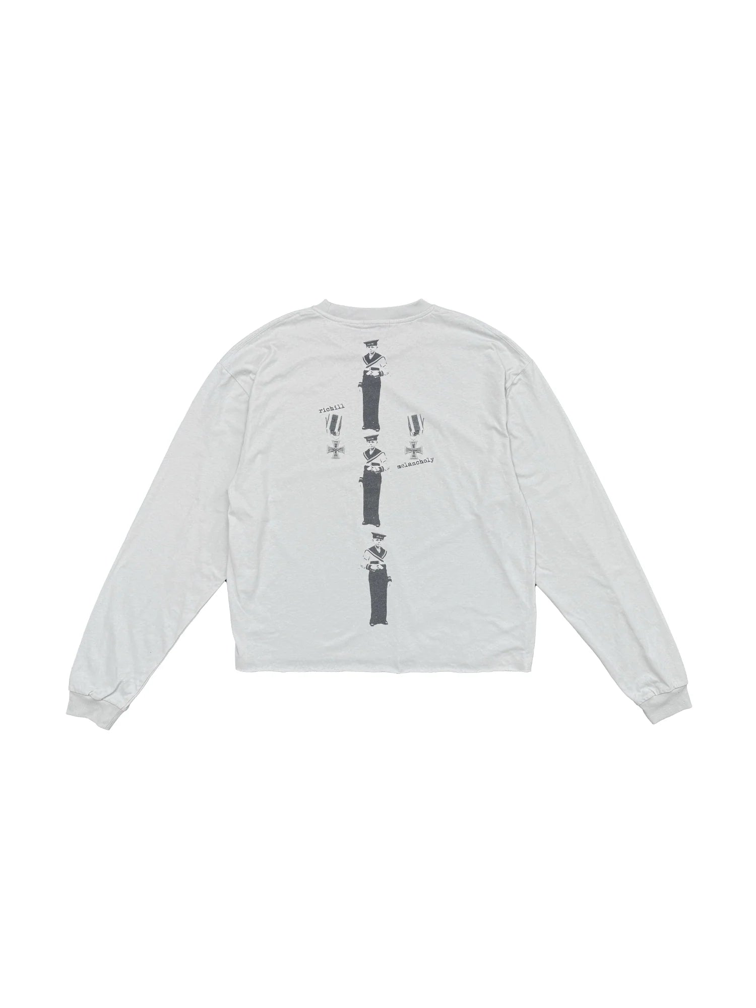 RICHILL Retro Naval Graphic Crewneck Long-Sleeve Tee
