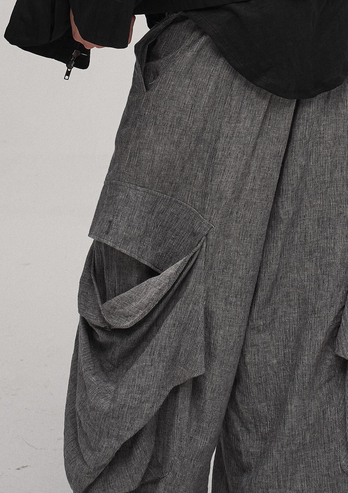 ILNya Nieternite Nifutur Big Pockets Cotton-Linen Wide-Leg Pants