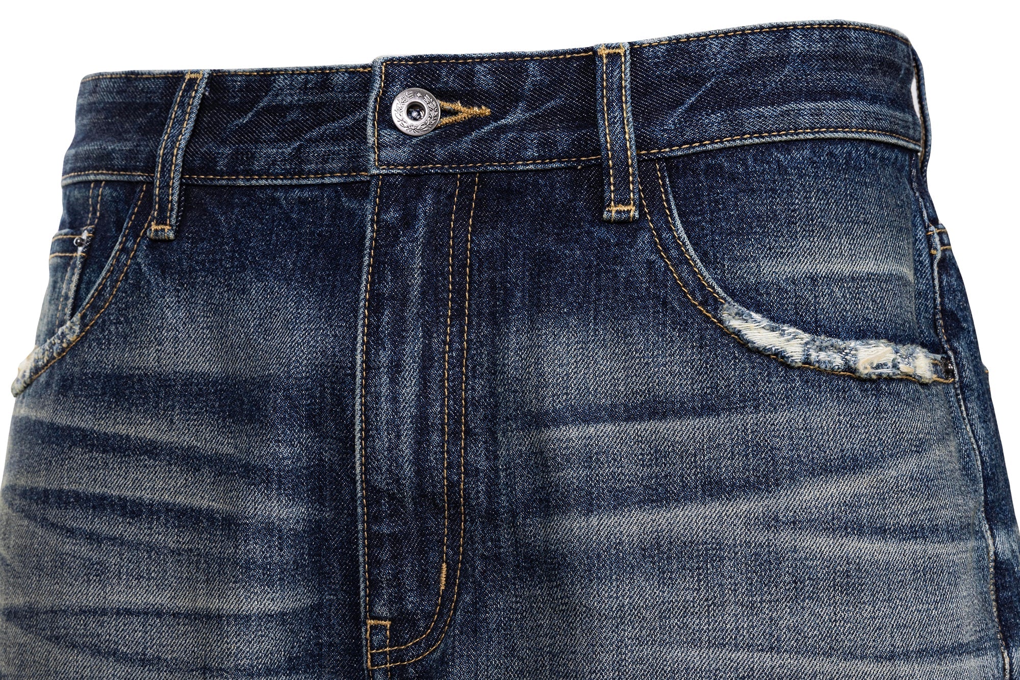 CATSSTAC Distressed Wrinkled Washed Wide-Leg Jeans