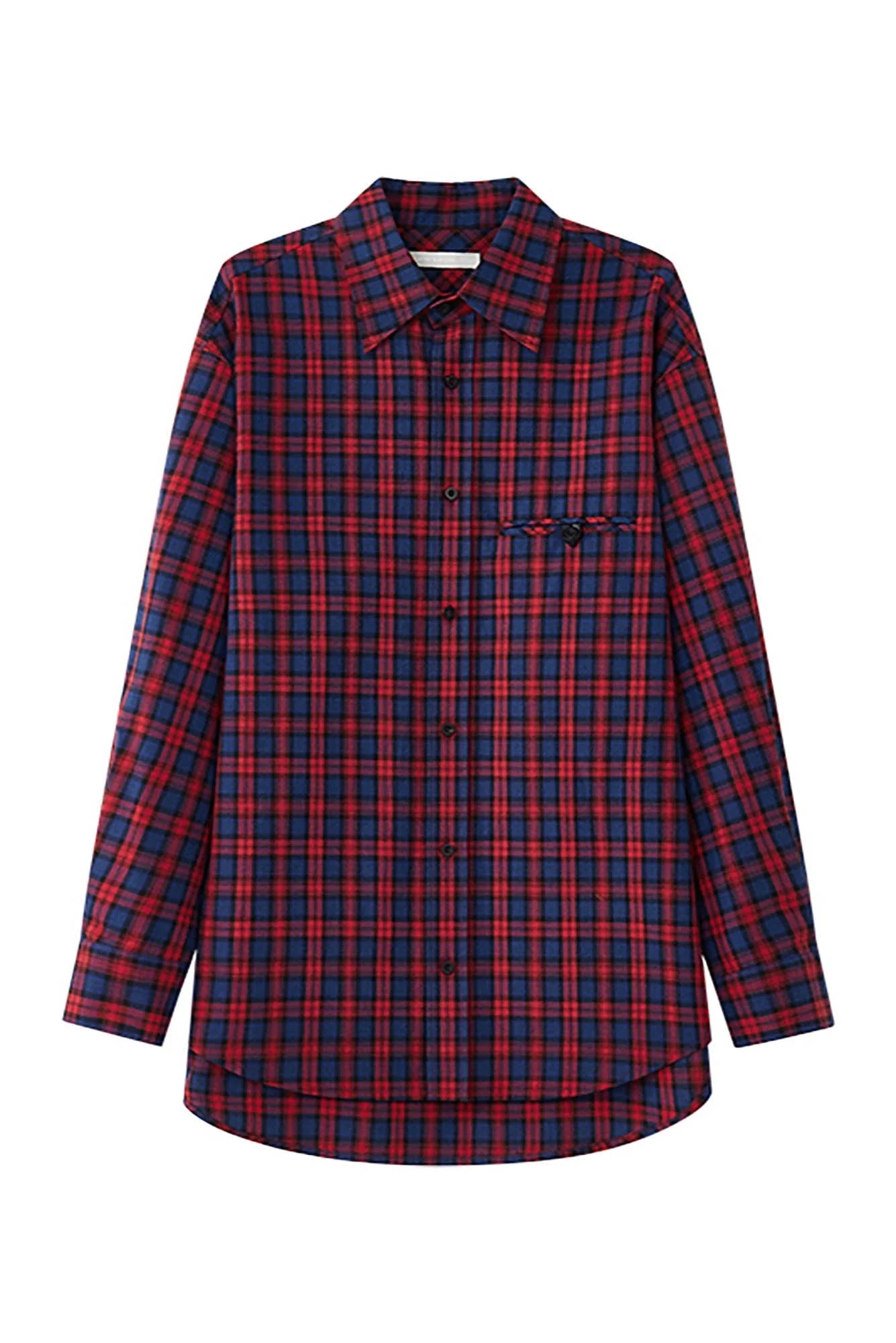 OPICLOTH Plaid Oversized Button-Up Shirt