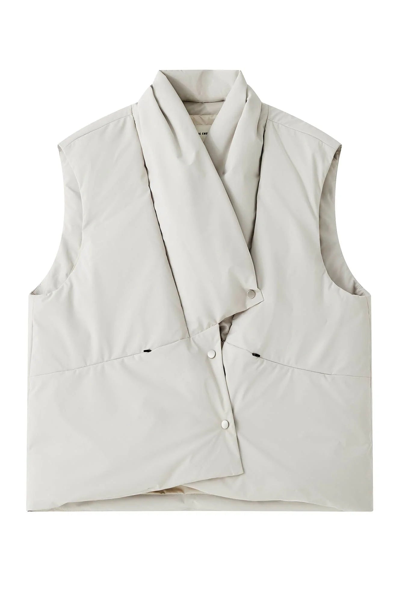ORGANIC EMOTION Deconstructed Scarf Collar Down Vest