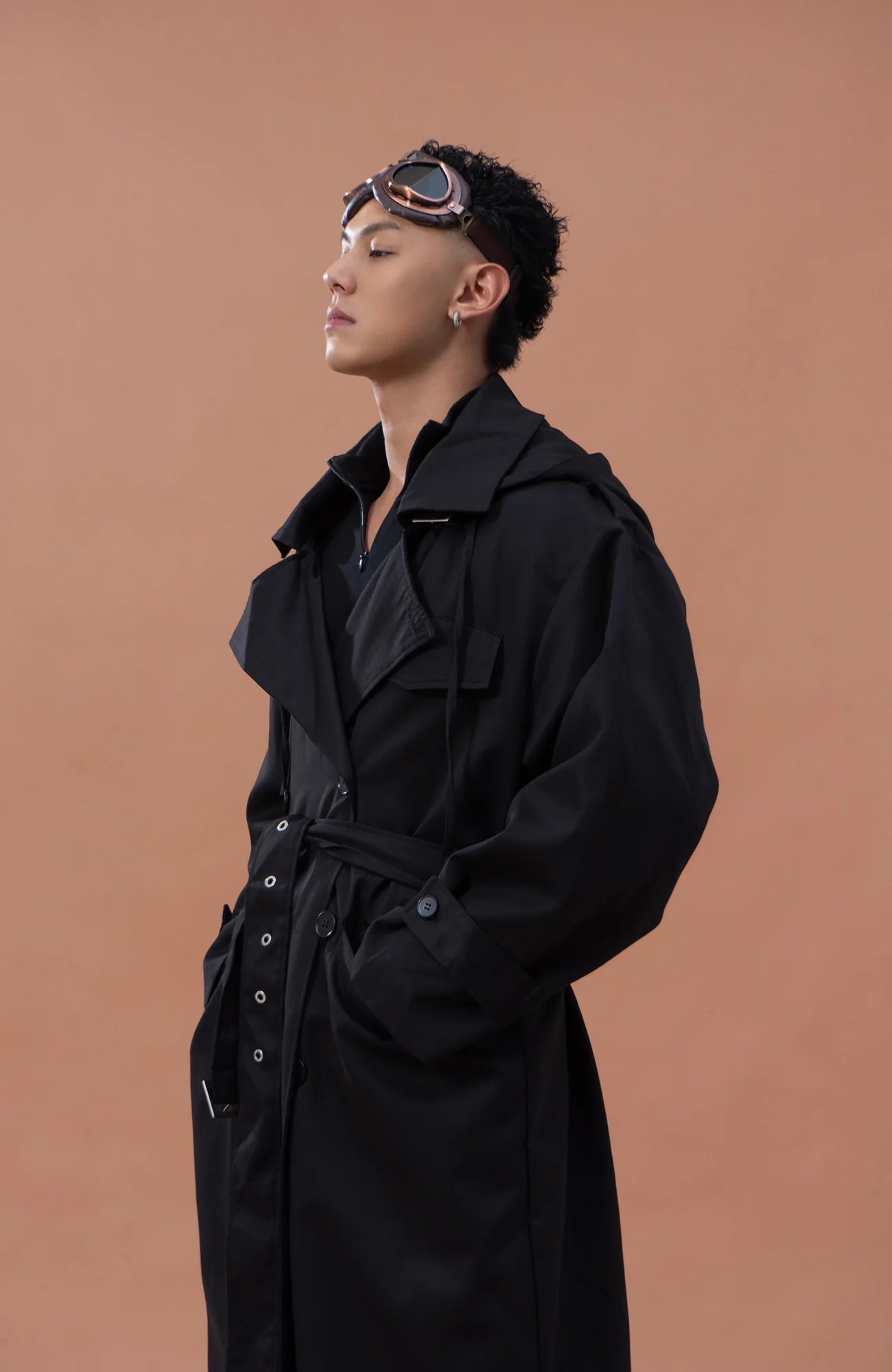 CLP Utility Belted Hooded Trench Coat