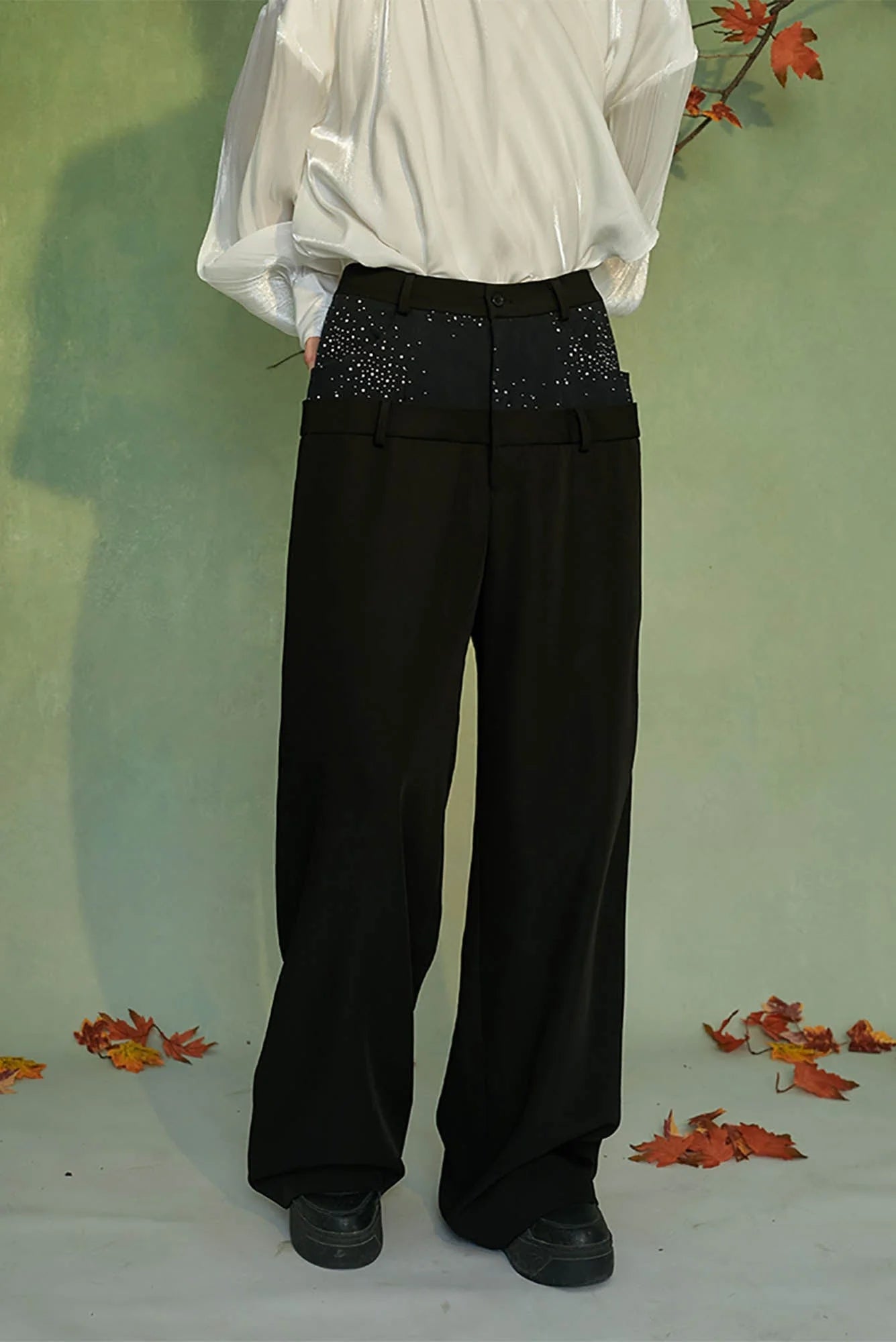 JIECHI Diamond Double-Waist Trousers