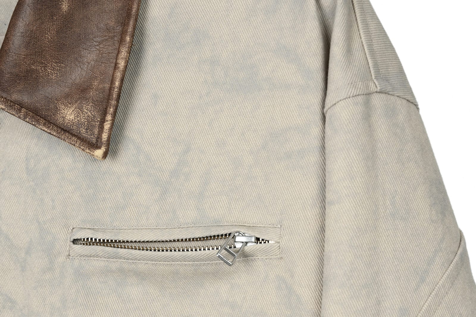 OKAYTHXBYE Essential Contrast Collar Washed Jacket