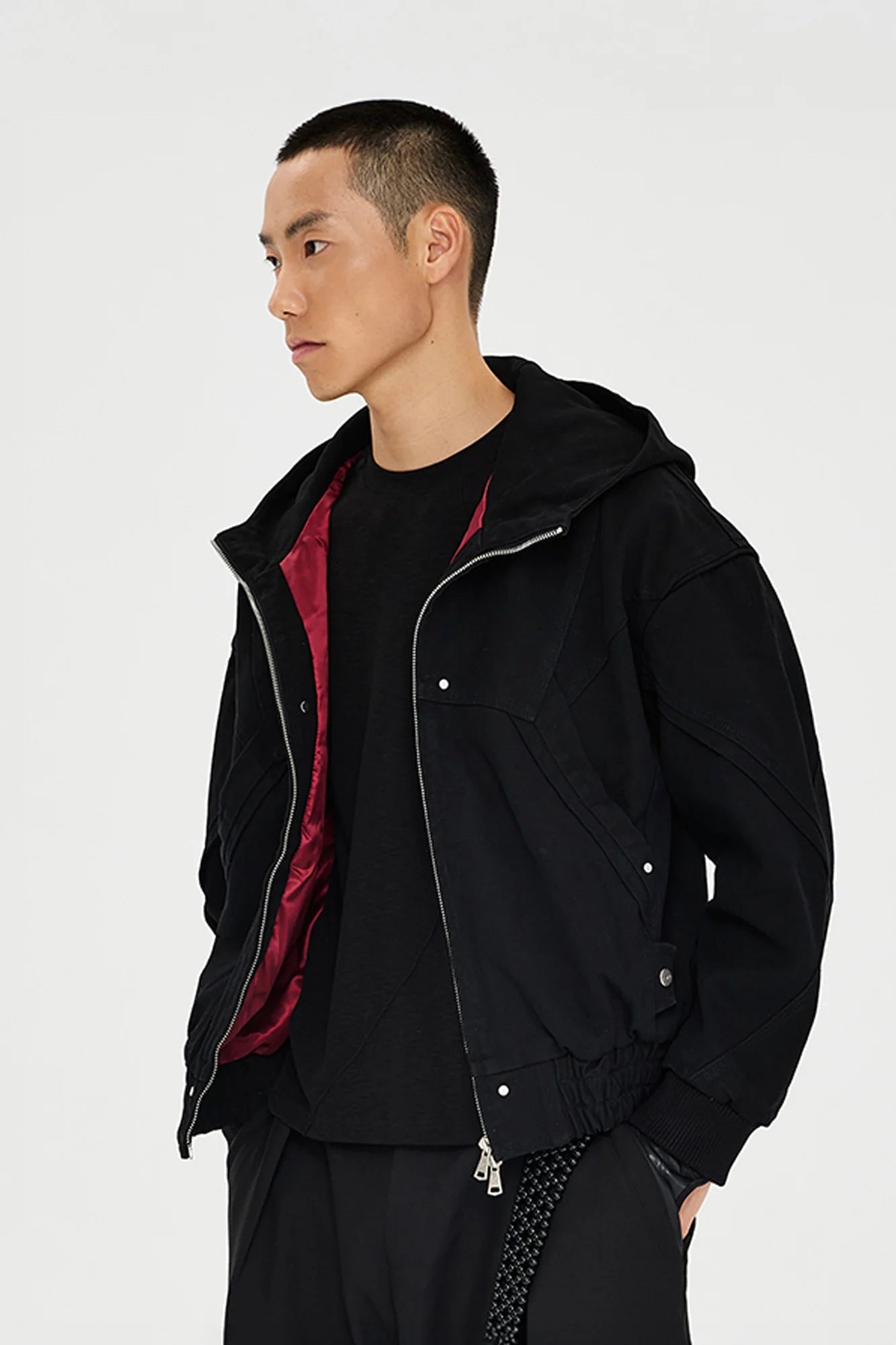 CATSSTAC Structured Panel Studded Hooded Jacket