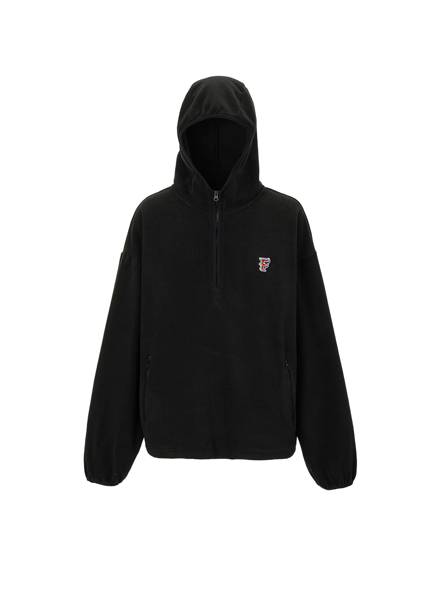 F2CE Embroidered LOGO Patch Half-Zip Fleece Hoodie