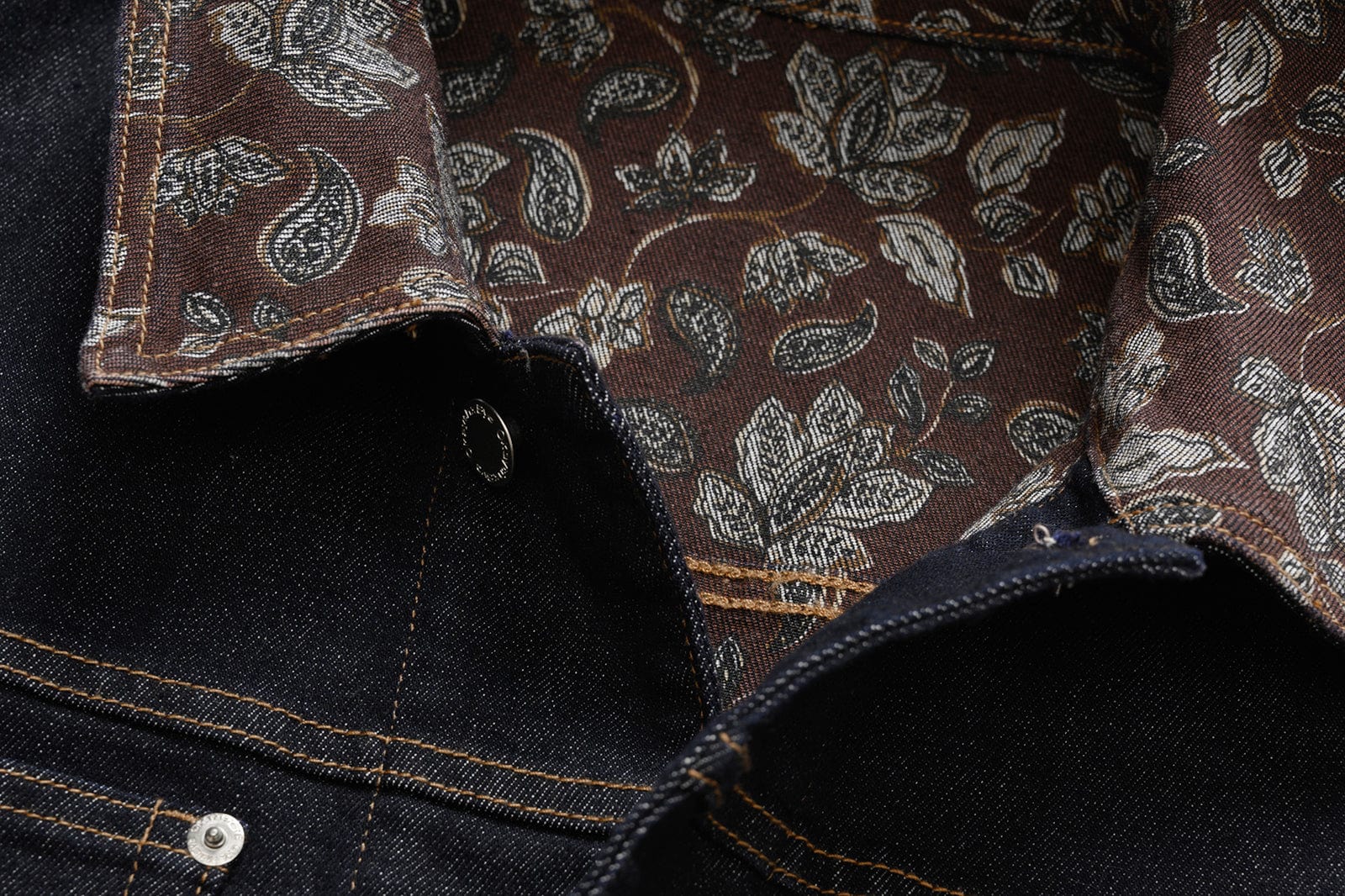 OKAYTHXBYE Floral-Lined Denim Jacket