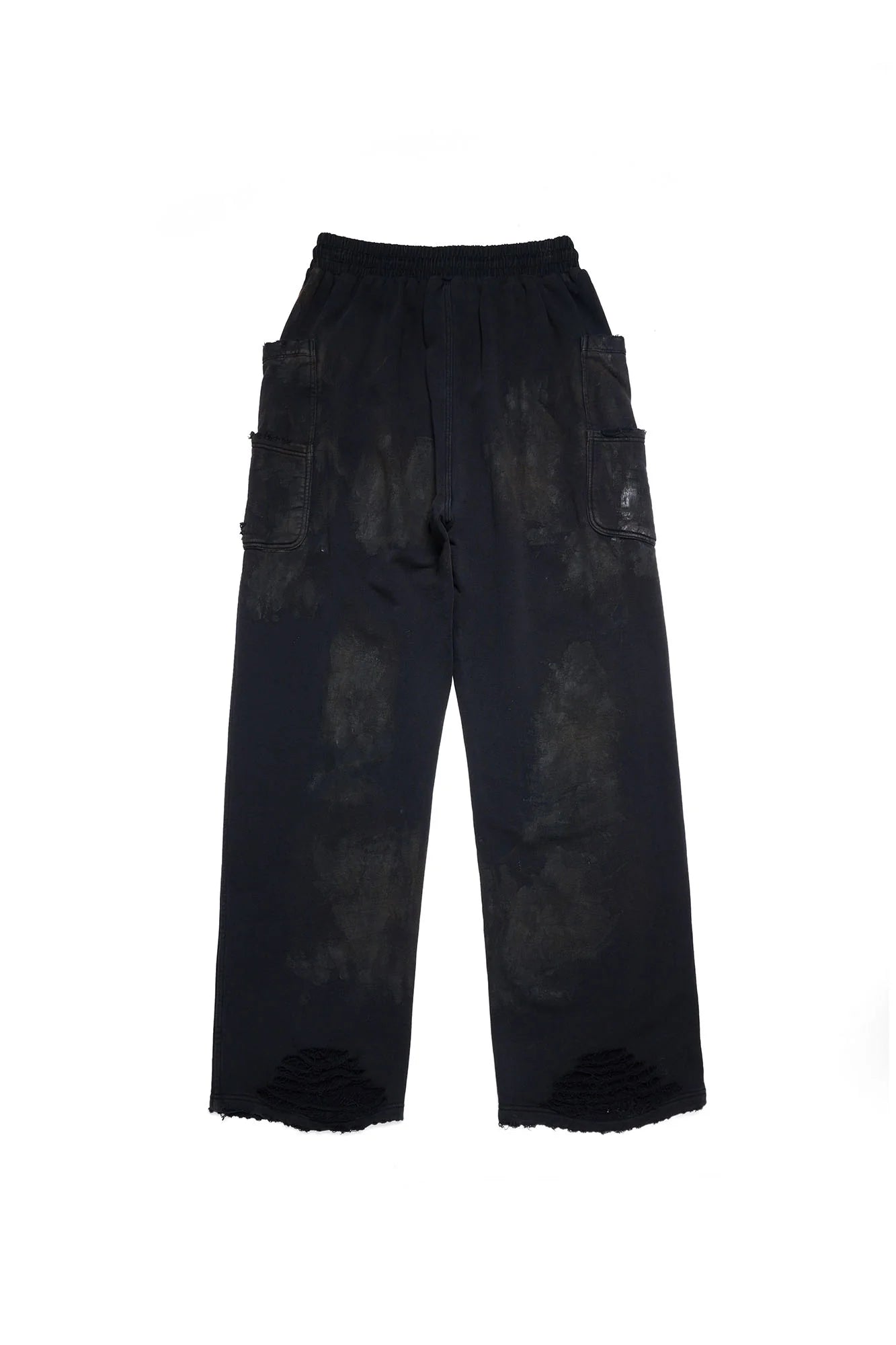 ULIPERY LOGO Mud-Wash Frayed Sweatpants