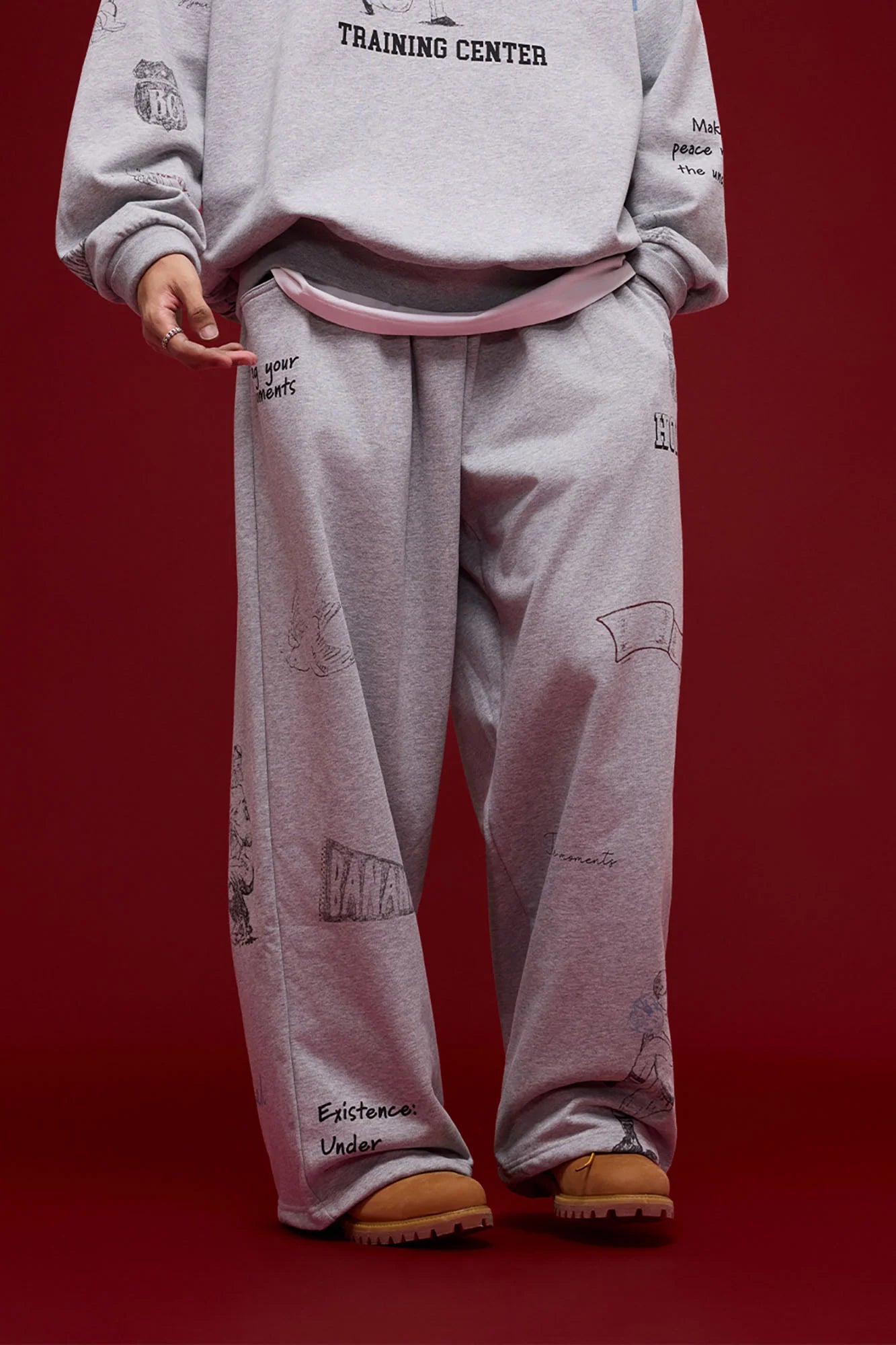 BANANA CLUB Classic Doodle Graphic Sweatpants