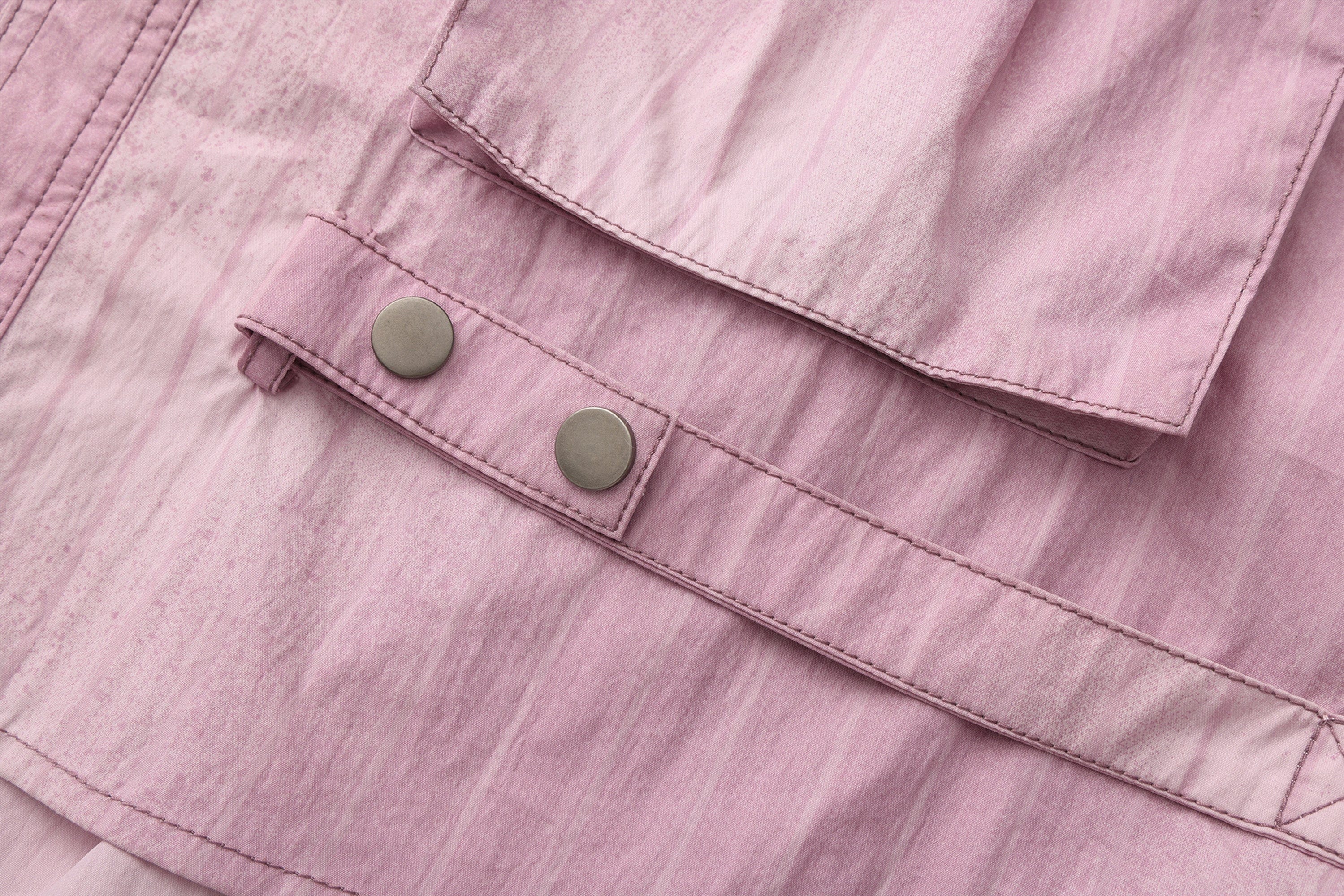 VANN VALRENCE Washed Multi-Pocket Striped Utility Shirt