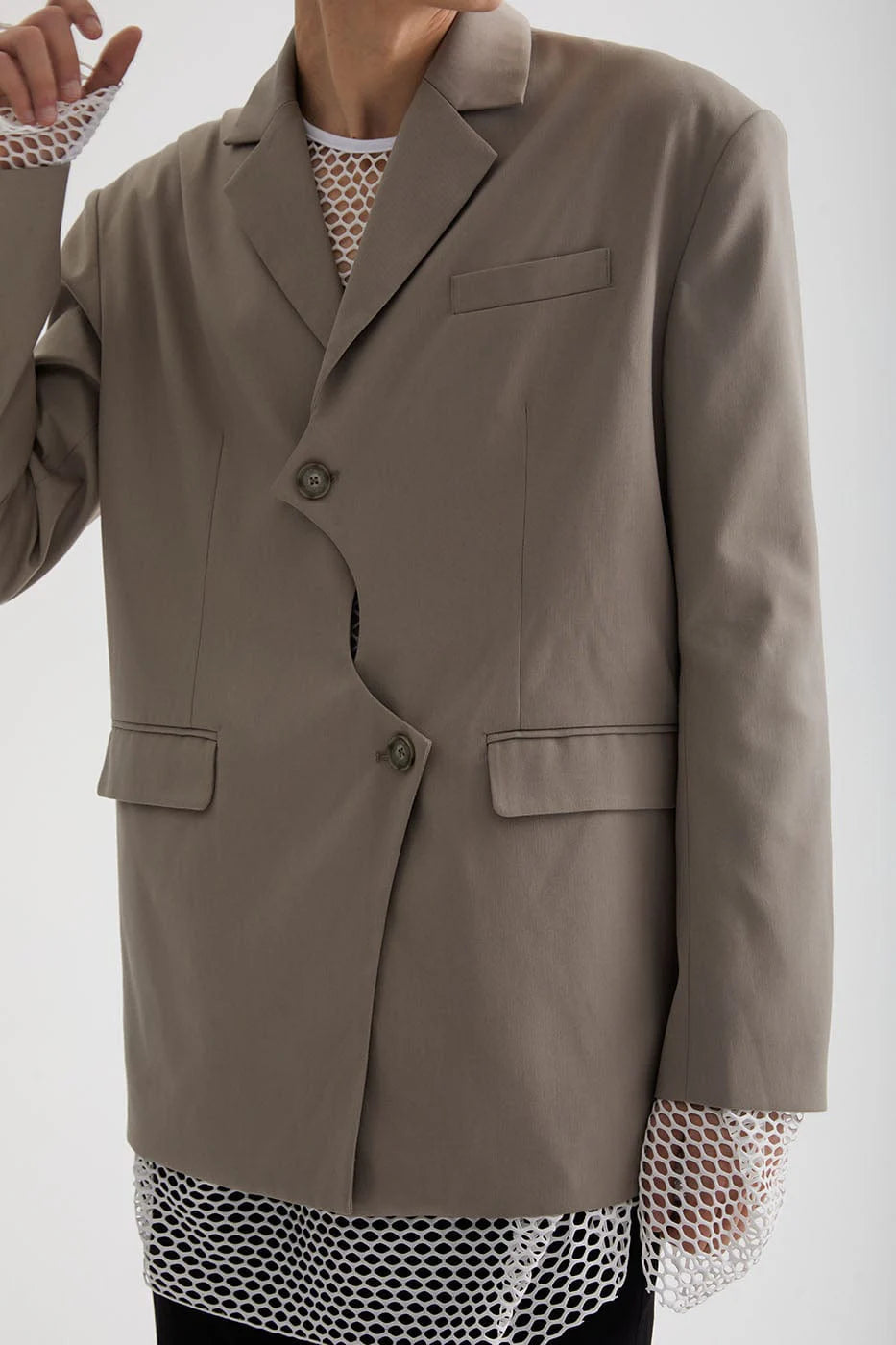 LEONSENSE Asymmetrical Twist Padded Coat (Only Size L Left)