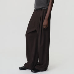 OPICLOTH Modern Pleats Wool-Blend Straight-Leg Pants