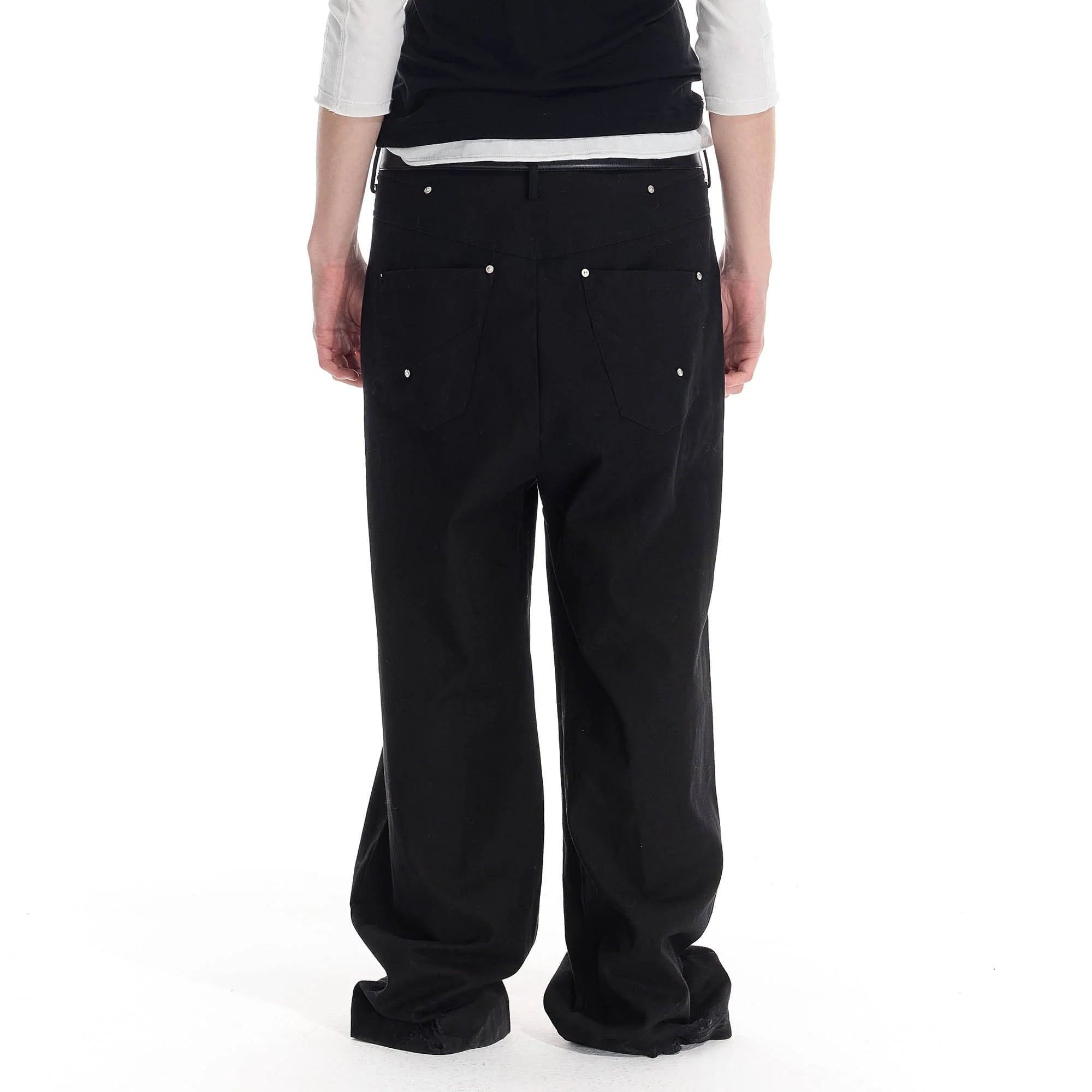 WHISTLEHUNTER Distressed Rivet Straight-Leg Pants