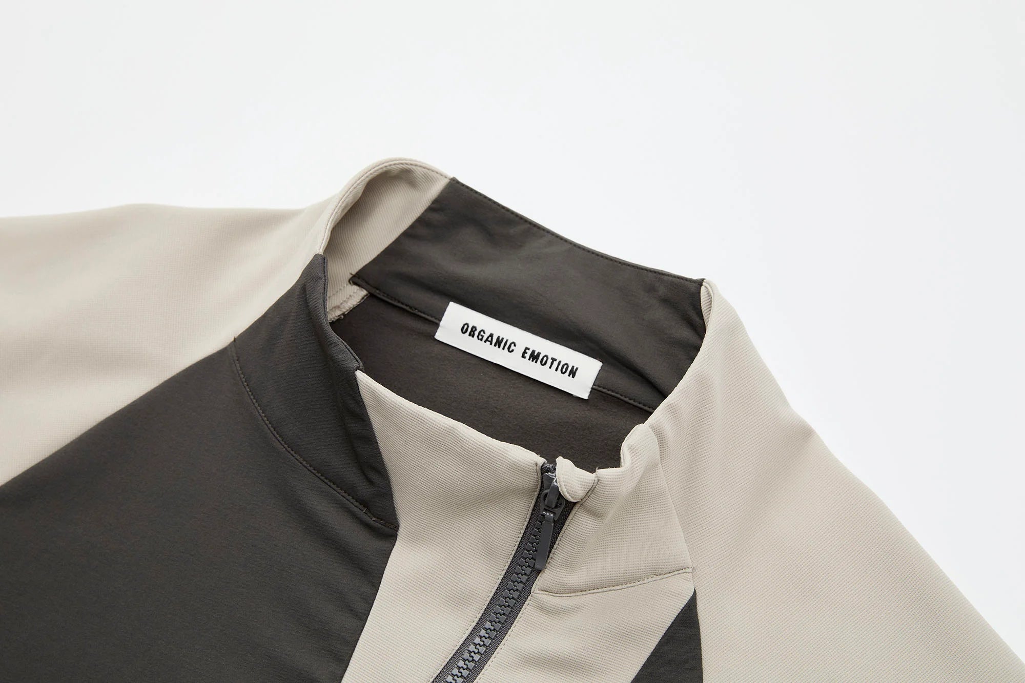 ORGANIC EMOTION Contrast Diagonal Half Zip Oversized  Windbreaker