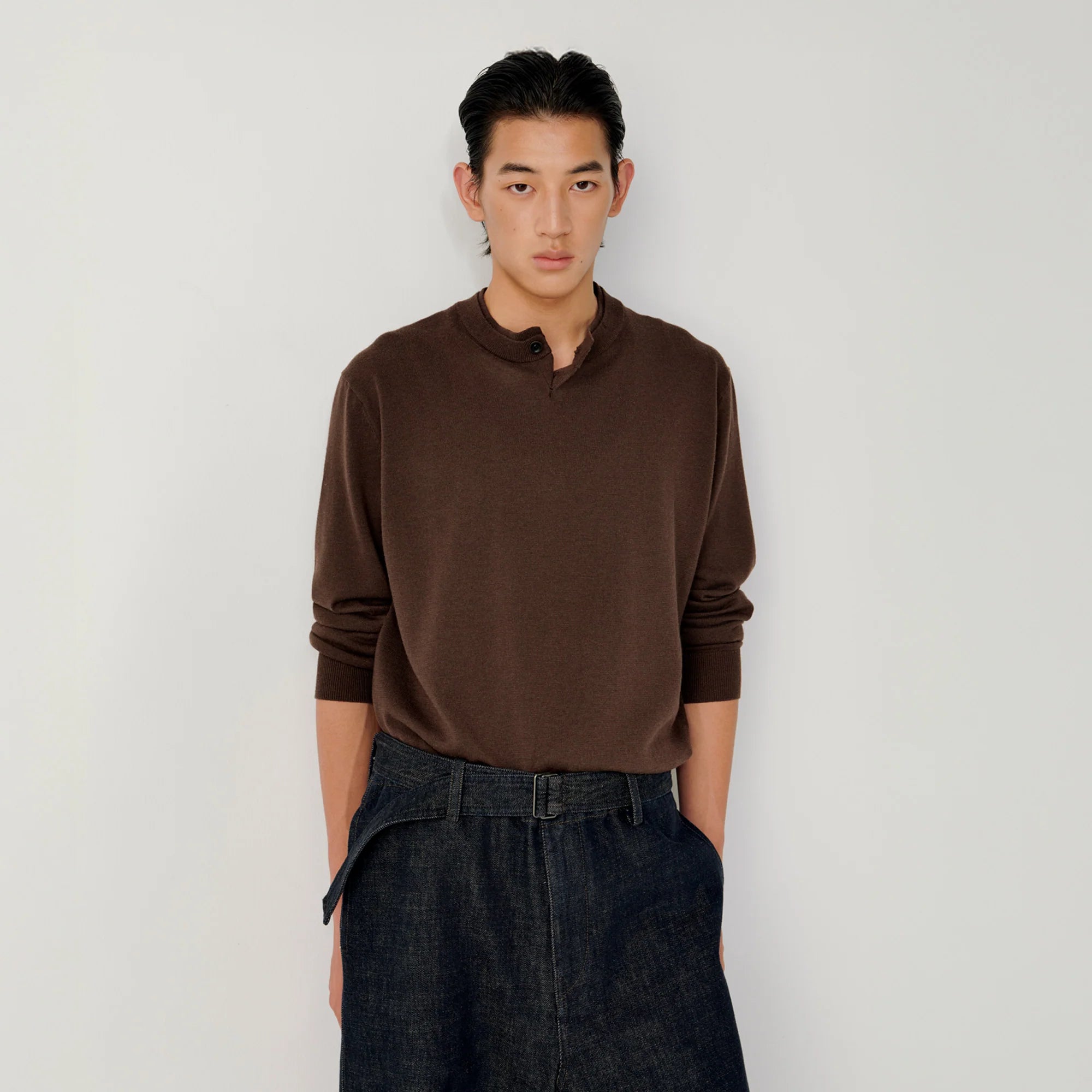 OPICLOTH Essential Layered Collar Sweater