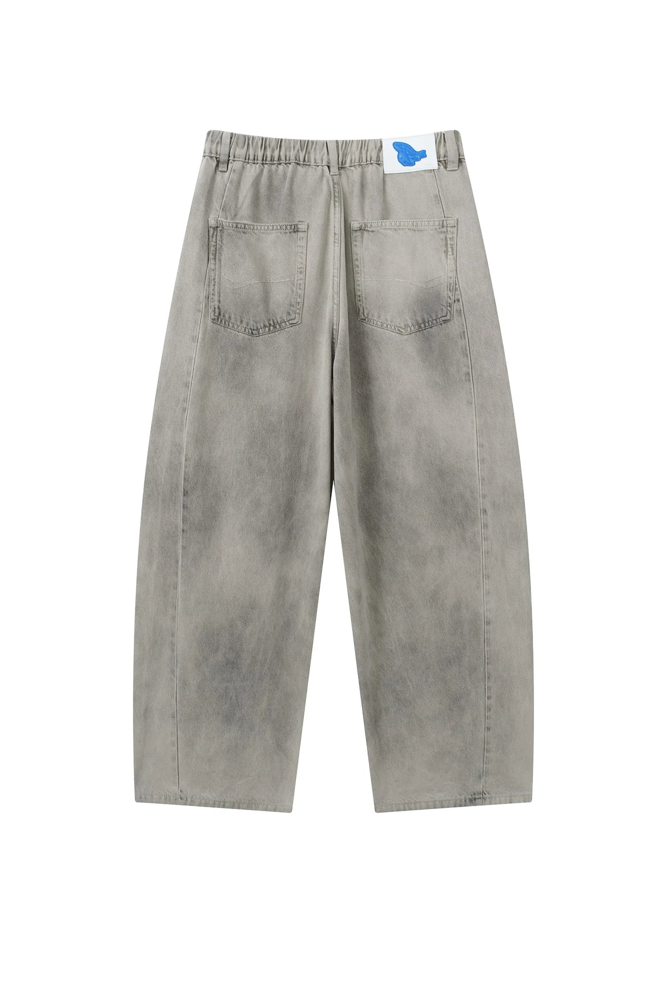 OVERLAPS Washed Drawstring Wide-Leg Jeans