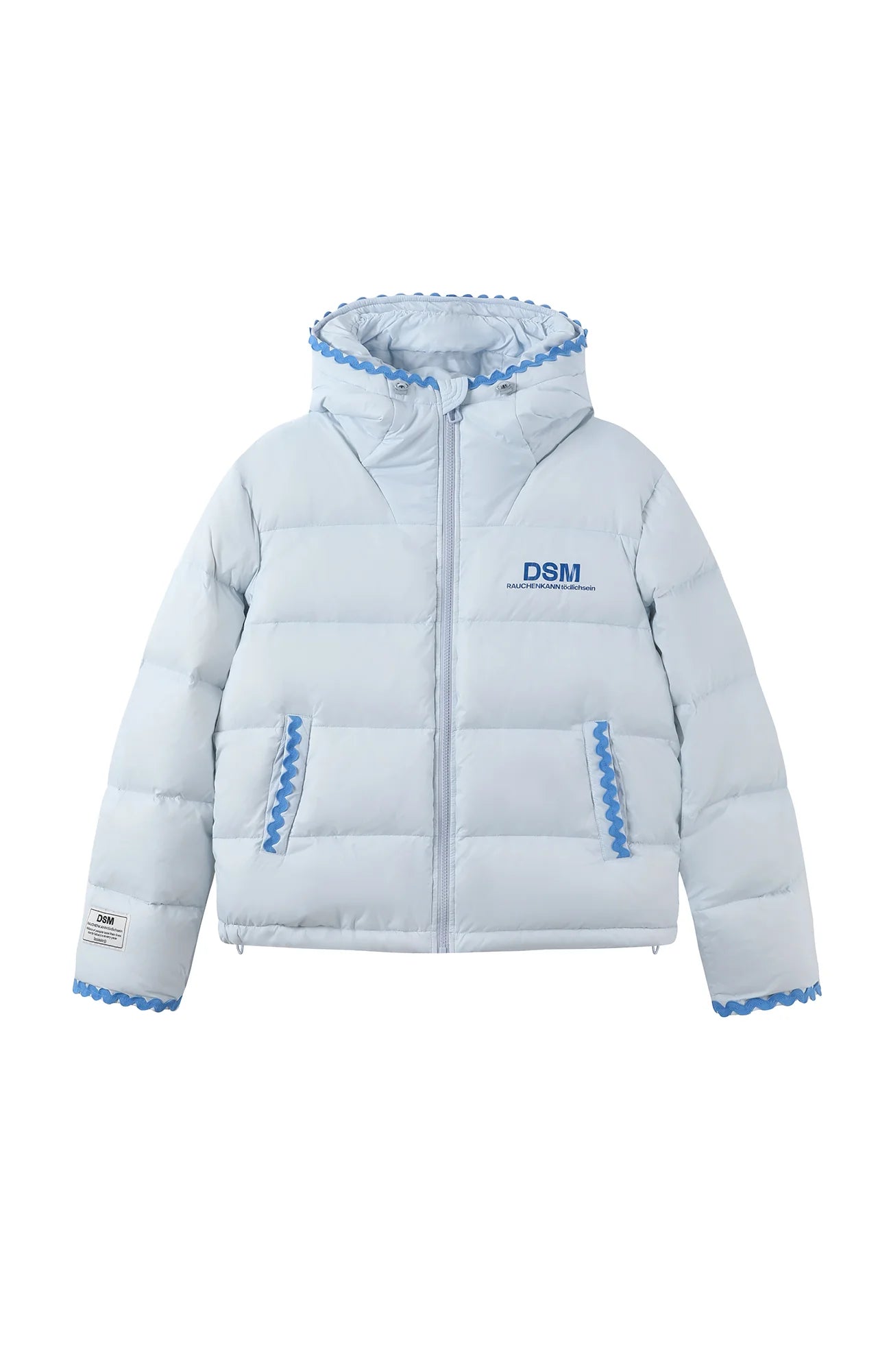 DONSMOKE Wavy Trim Hooded Down Puffer