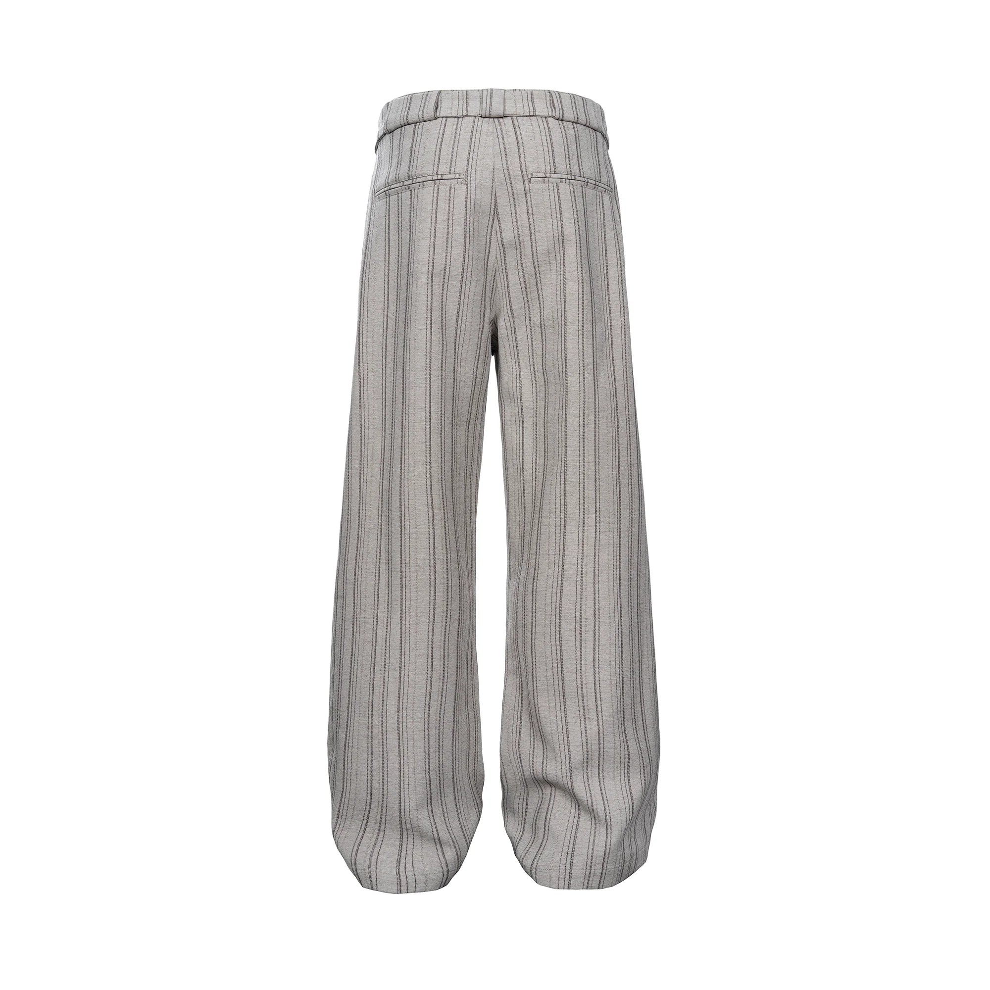 CATSSTAC Button-Closure Striped Double-Pleat Trousers