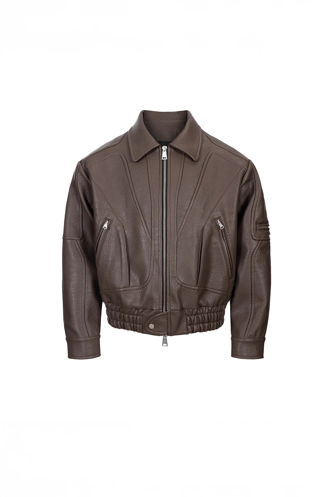 CATSSTAC Paneled Grain PU Utility Jacket