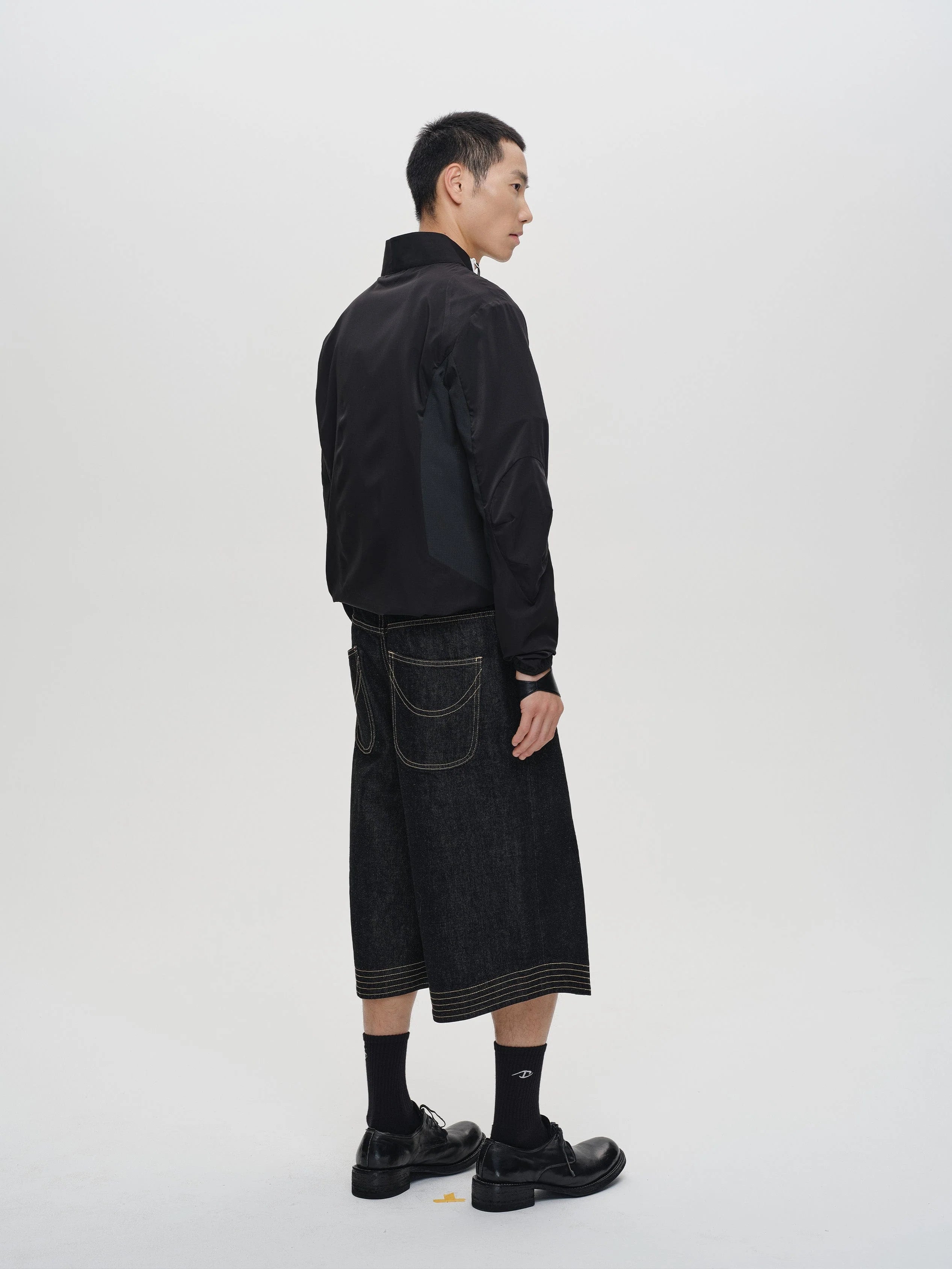 CATSSTAC Contrast Stitch Middle Spliced Raw Denim Jeans
