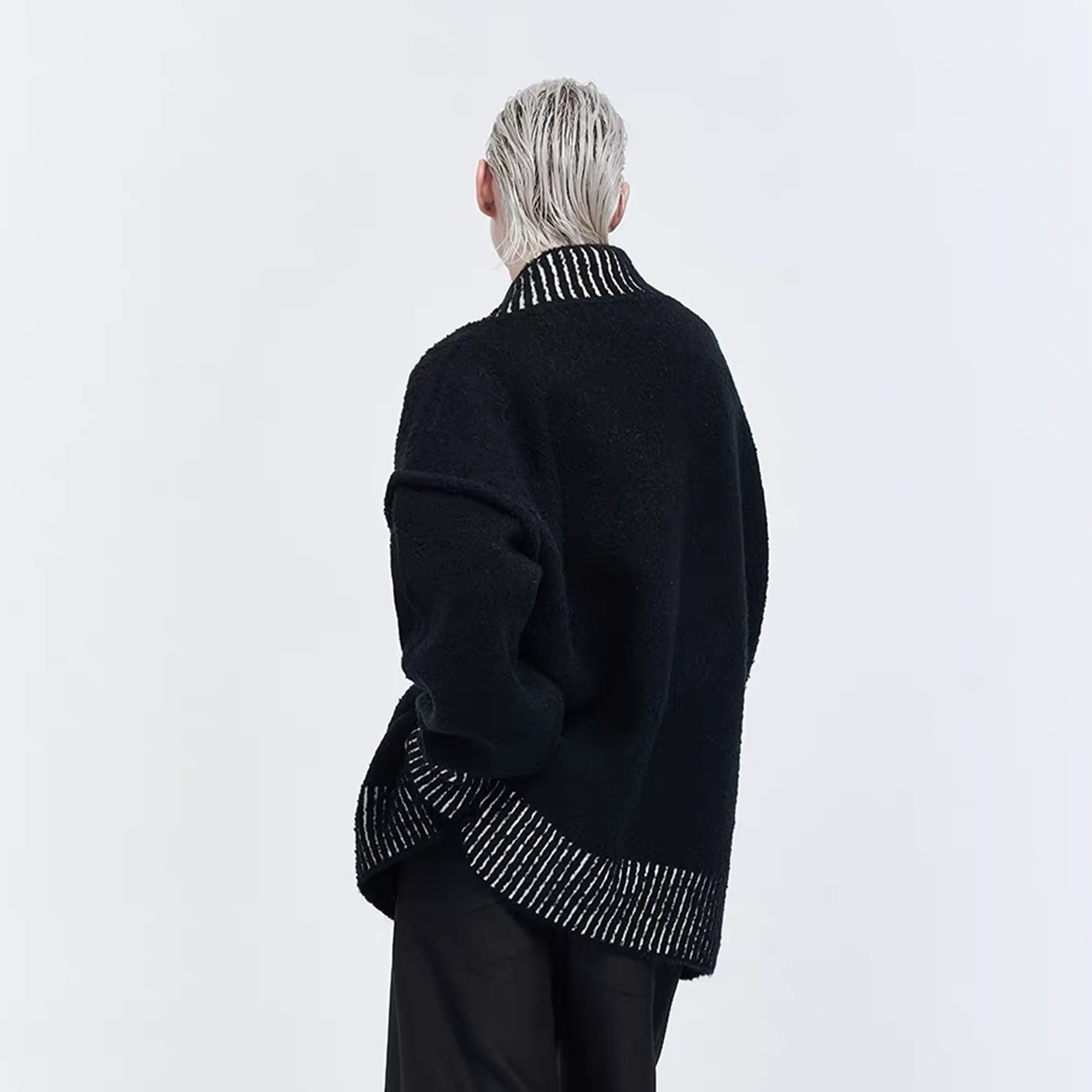 TIWILLTANG Retro Oversized V-Neck Sweater