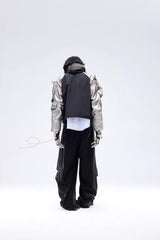 NOTHINGNESS WORLD Deconstructed Layered Graphic Spliced Shirt