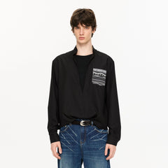 KREATE Faux Layered Fair Isle Pocket Shirt